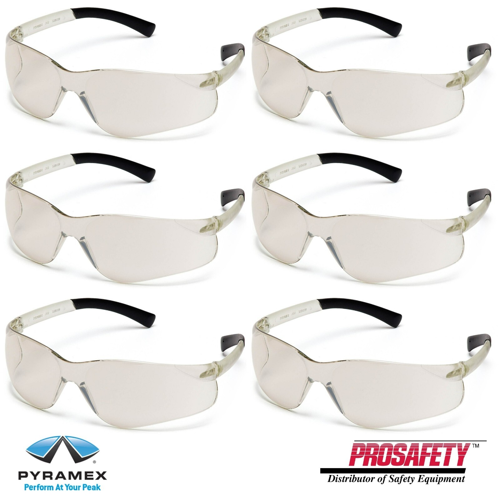 6 PR ZTEK S2580S I/O MIRROR Indoor/Outdoor Lens Work Safety Glasses ANSI Z87+