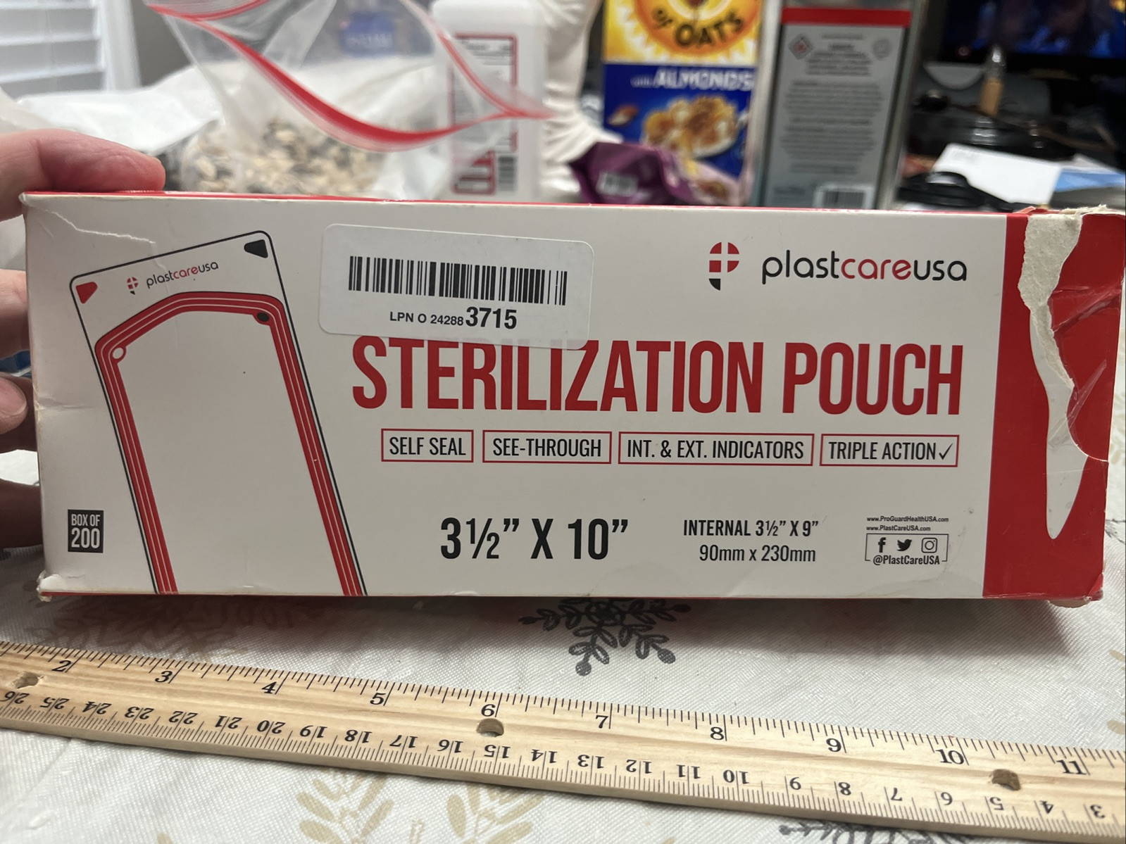 PLASTCARE USA STERILIZATION SELF SEAL POUCH 3.5″ x 10″ BOX OF 200 – NEW