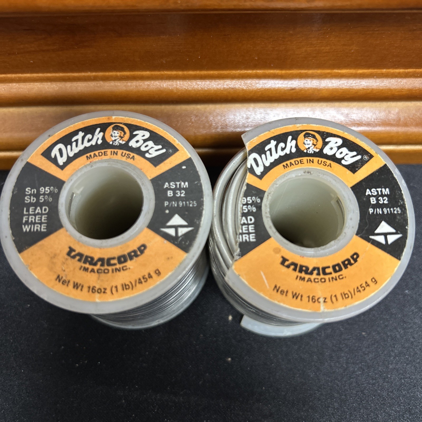 Dutch Boy Taracorp Wire Solder, 95/5 1 lb. Roll 91125 Lead Free Wire LOT OF 2