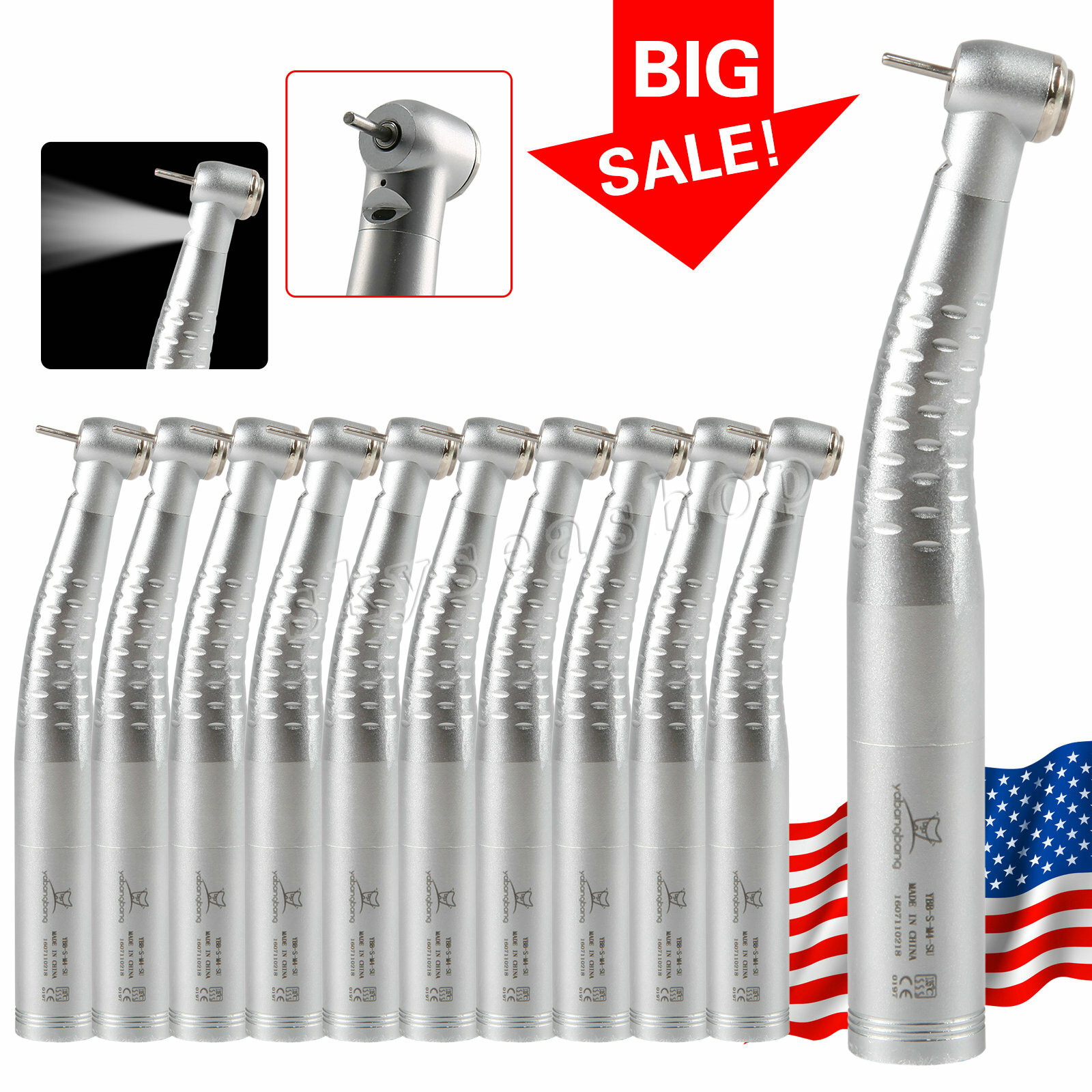 Turbina Dental Fiber Optic LED High Speed Handpiece fit KAV Coupling 4/6Hole