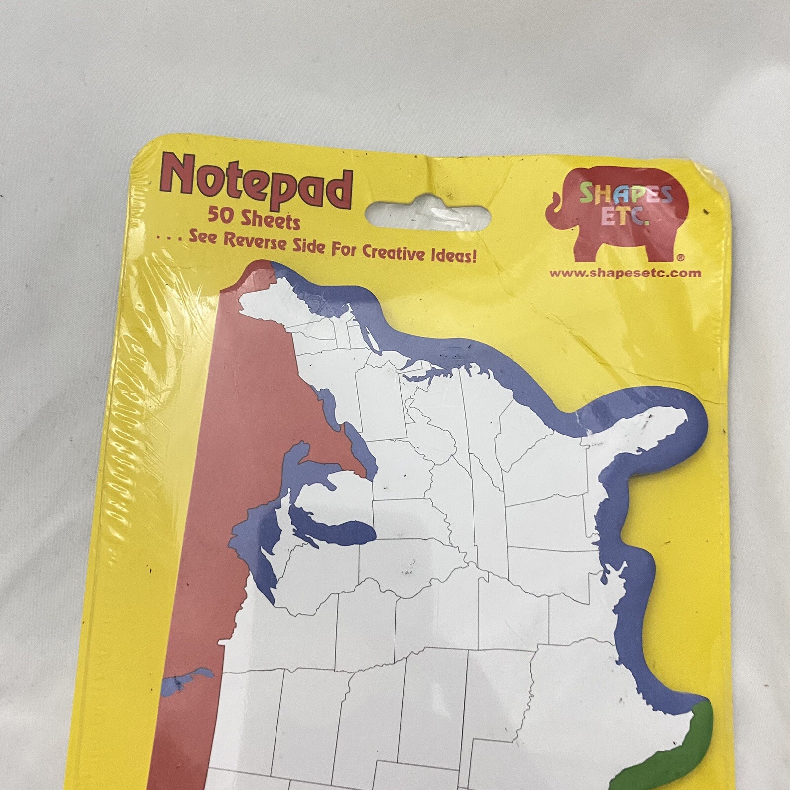 USA United States Of America Map Shape Vintage Notepad Shapes Etc 50 Sheets