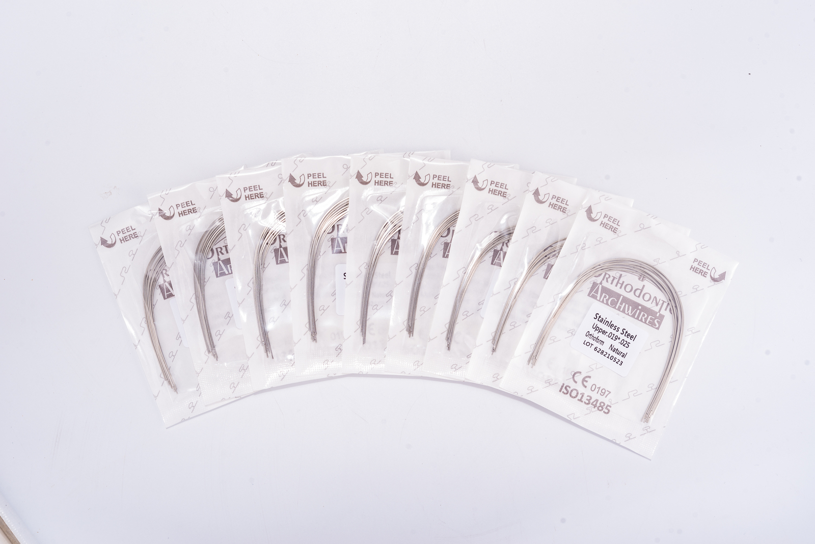 10Packs Dental Orthodontic Stainless Steel Rectangular Arch Wire Natural Round