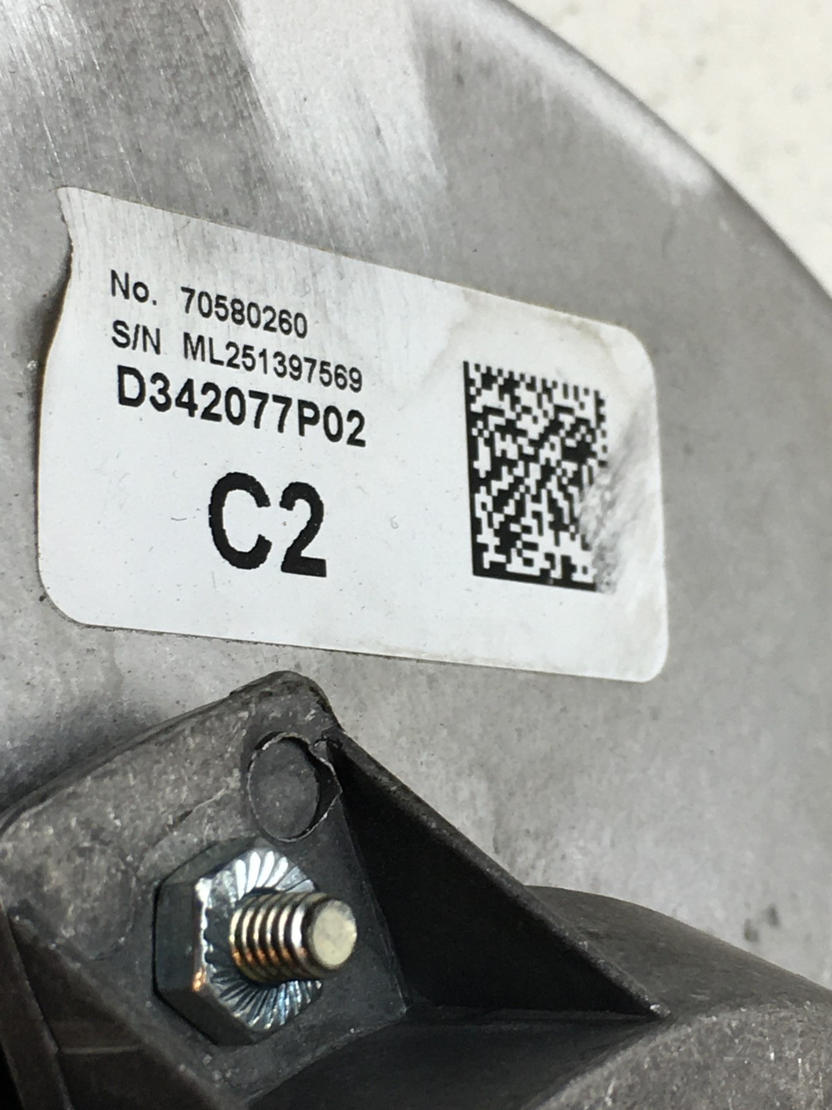 FASCO 70580260 Draft Inducer Blower Motor 7158-0164E Trane D342077P02 used #L52A