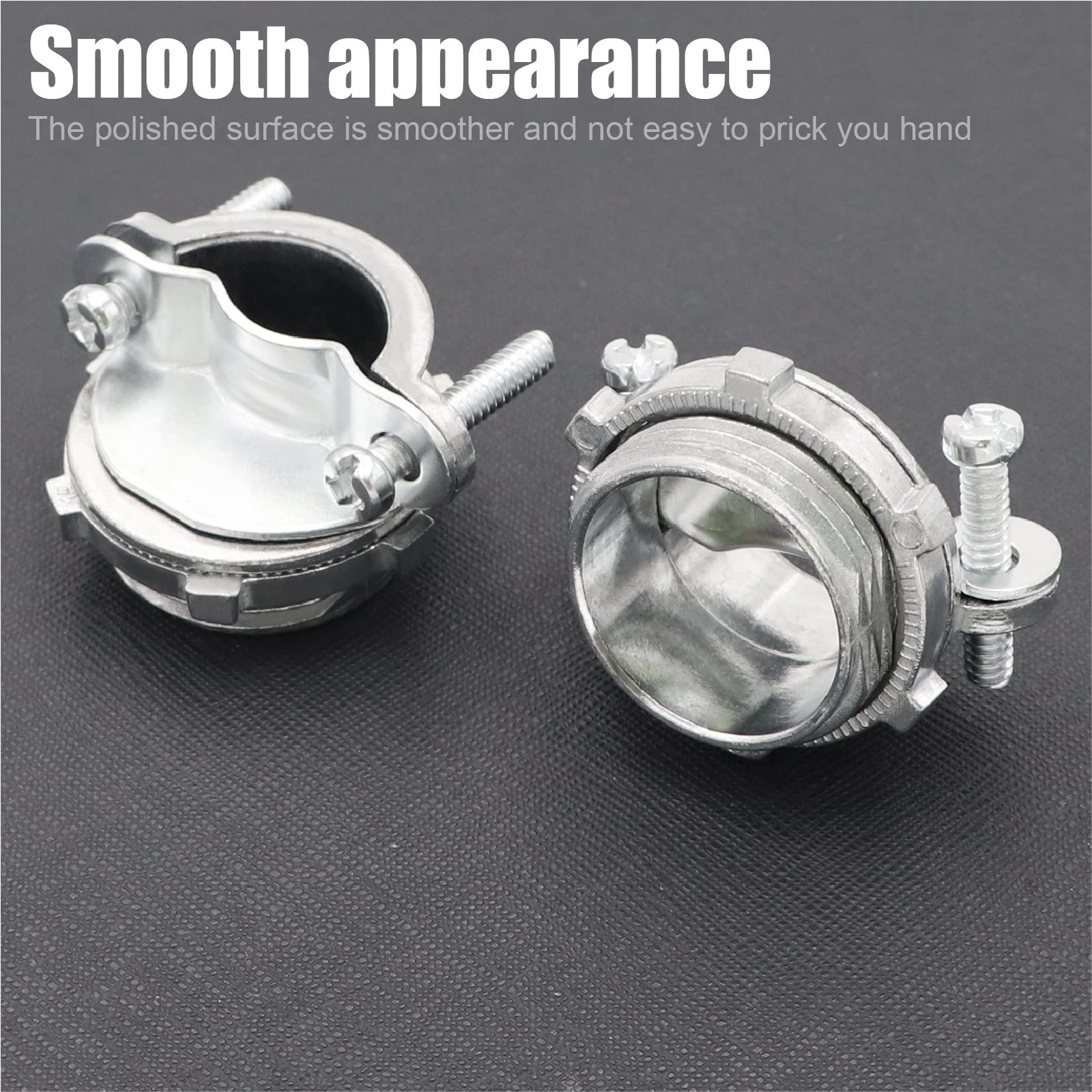 24 PCS SilverZinc 1/2 Inch Clamp Type Cable Connectors Metallic Conduit Protect