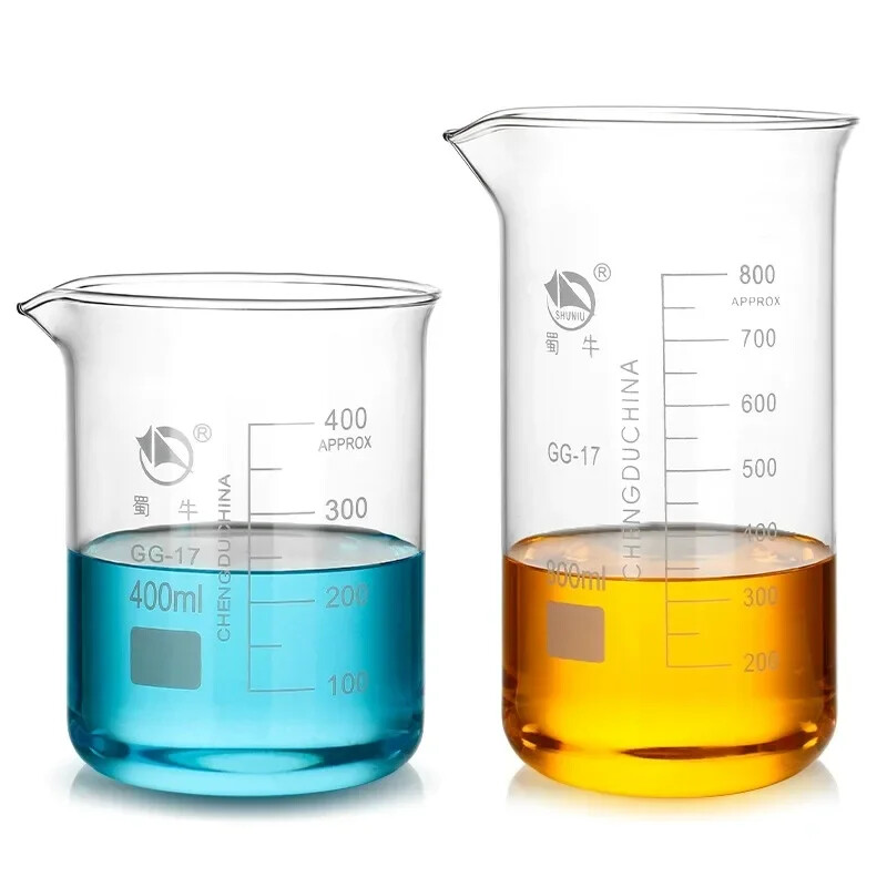 1pcs Lab Borosilicate GLass beaker all sizes 25/50/100/250/300/400/500/600/800ml