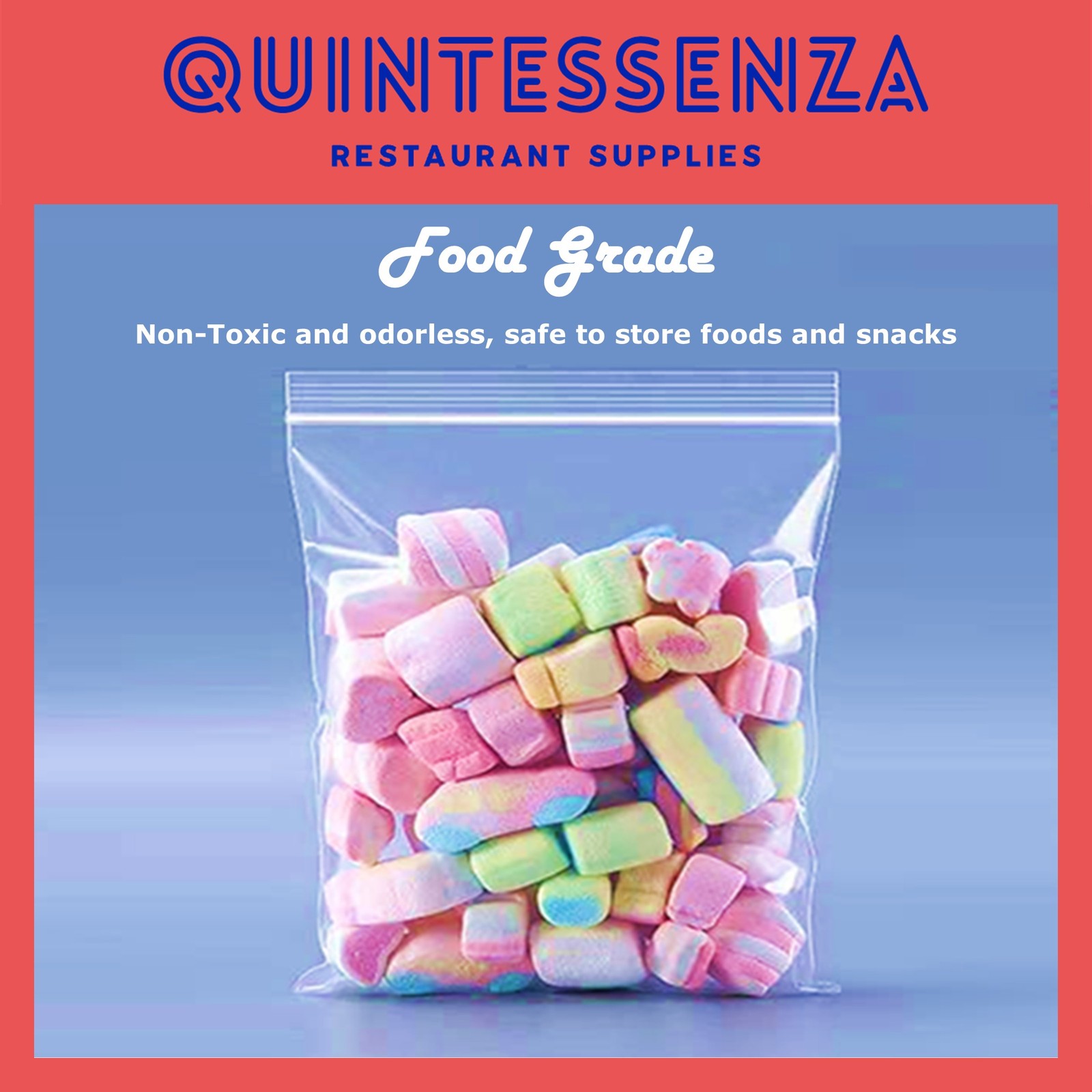 4” x 9” = 4 Mil Thick Clear Zipper Reclosable Poly Bags by Quintessenza