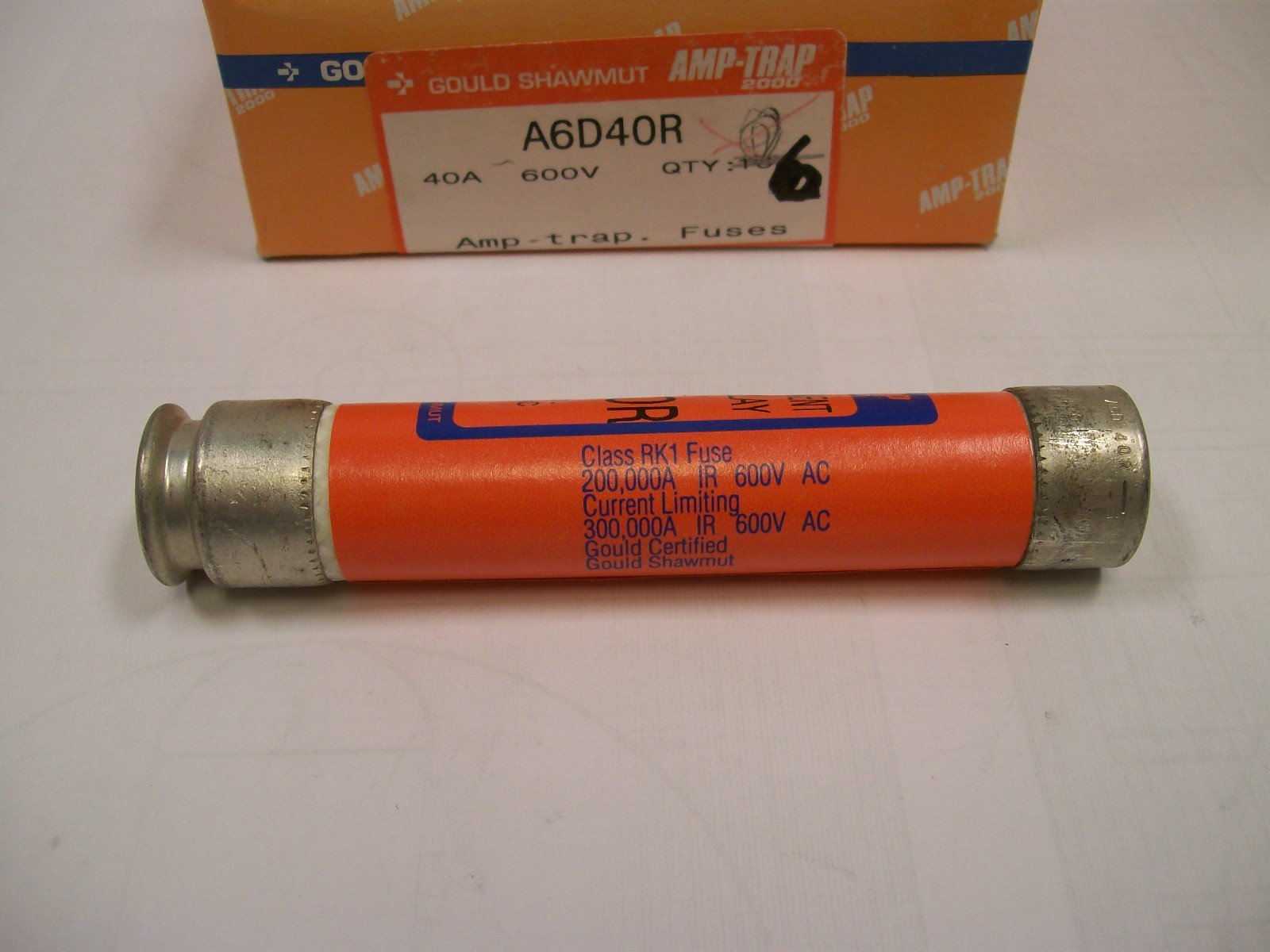 NEW NOS LOT OF 6 Gould Shawmut A6D40R 40A 600V AmpTrap Time Delay Fuse 50310da