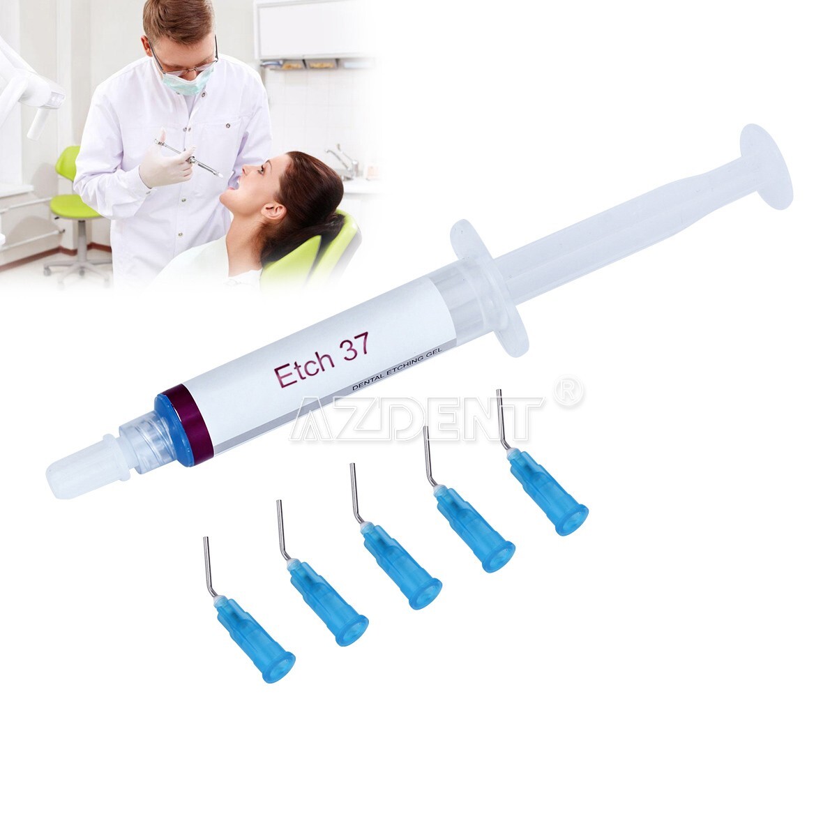 10Pcs Dental 37% Gel de Grabador de Ácido Fosfóric Compuesto F Esmalte y dentina