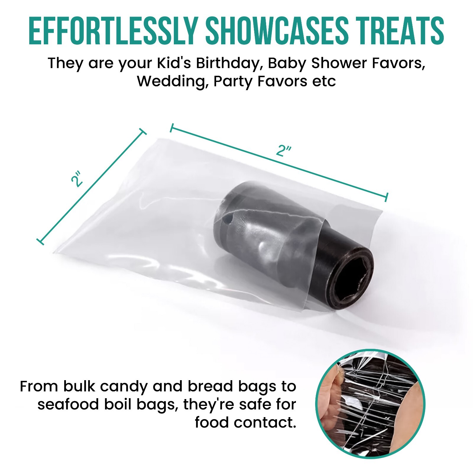 Multiple Sizes Clear Poly Bags 1.5-Mil Flat Open Top Plastic Packaging Packing