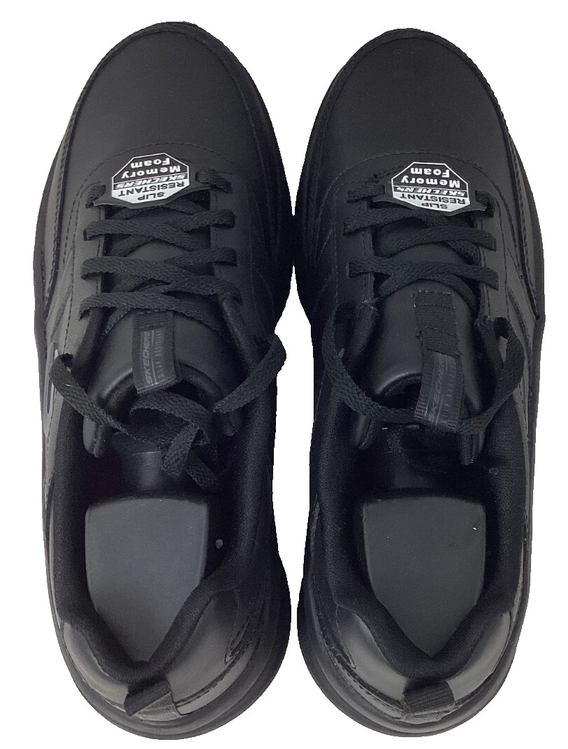 Skechers Women’s Work Relax Fit D’Lux Walker Lace Up Shoes Black Size:8 121M
