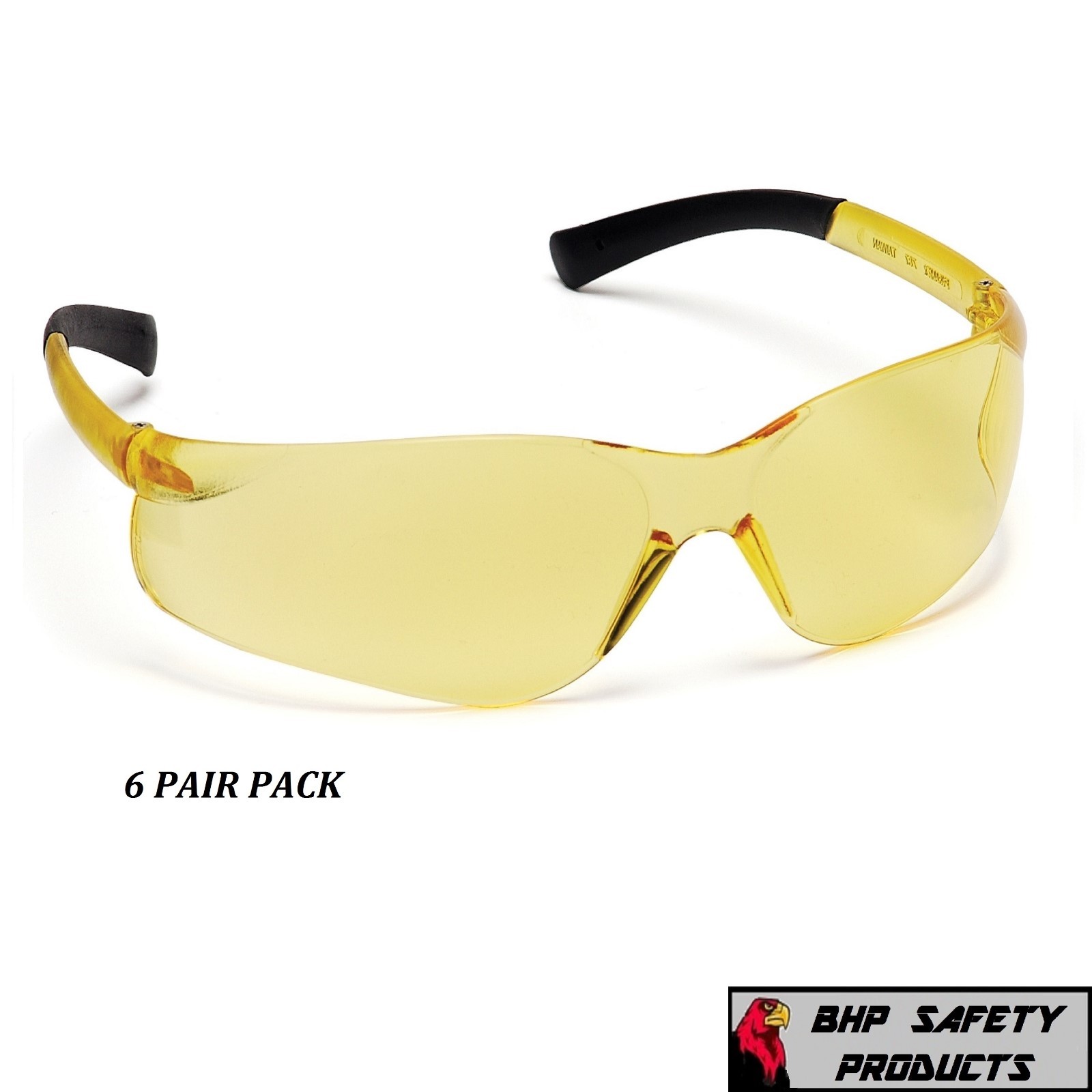 PYRAMEX ZTEK AMBER SAFETY GLASSES SHOOTING RANGE EYEWEAR S2530S Z87+ (6 PAIR)