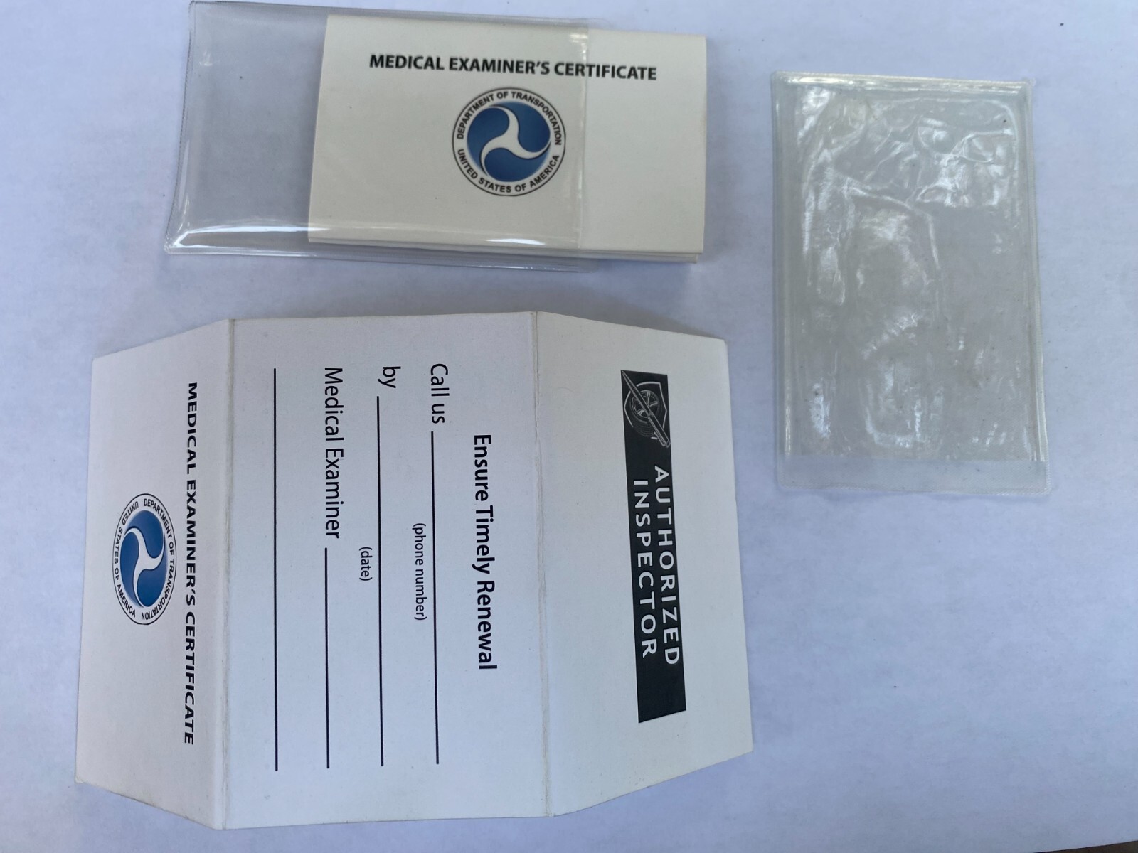 DOT FMCSA Medical Examiner Certificate / DOT Medical Cards Laminated / MCSA-5876