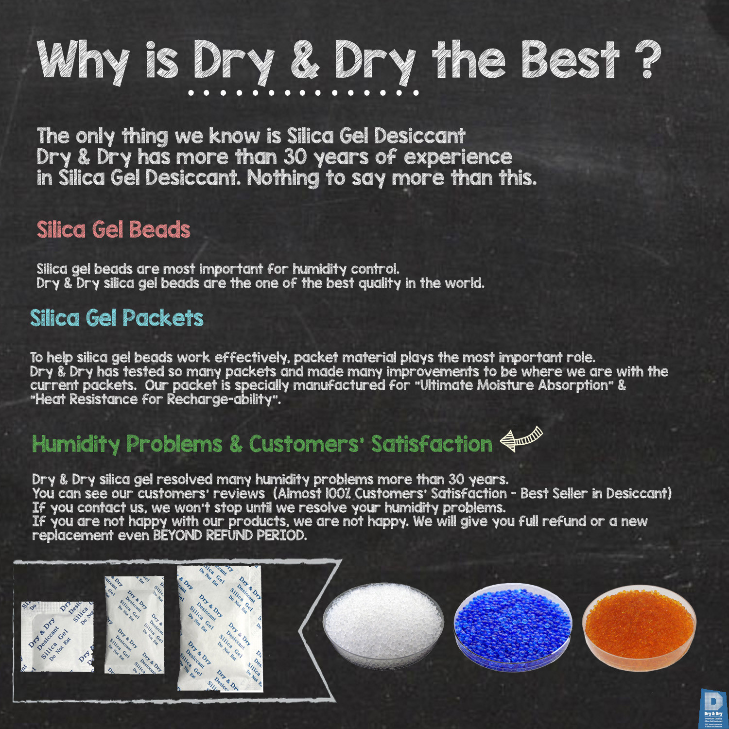 50 gram X 24 PK “Dry & Dry” Food Grade Orange Indicating Silica Gel Packets
