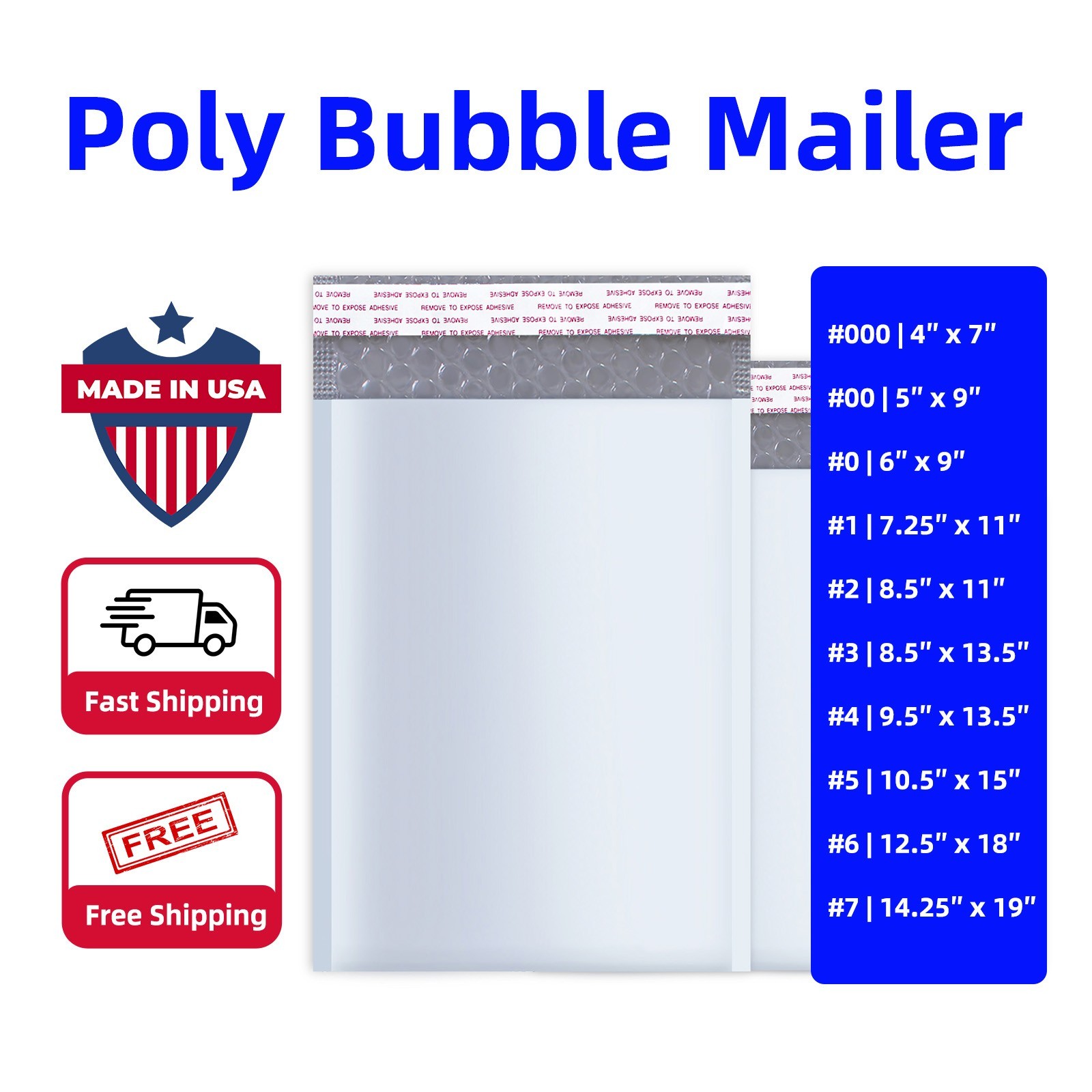 5-1000 ANY SIZE POLY BUBBLE MAILERS SHIPPING MAILING PADDED BAGS ENVELOPES
