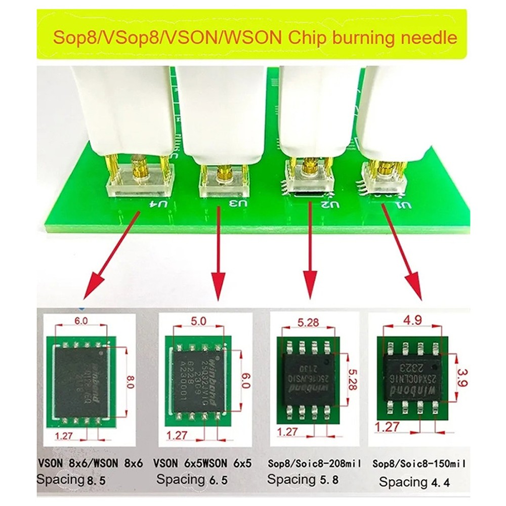 1pc SOP8/WSON8/QDFN8 SPI Adapter Clip Pin Flash on Chip Read ＆ Write Probe