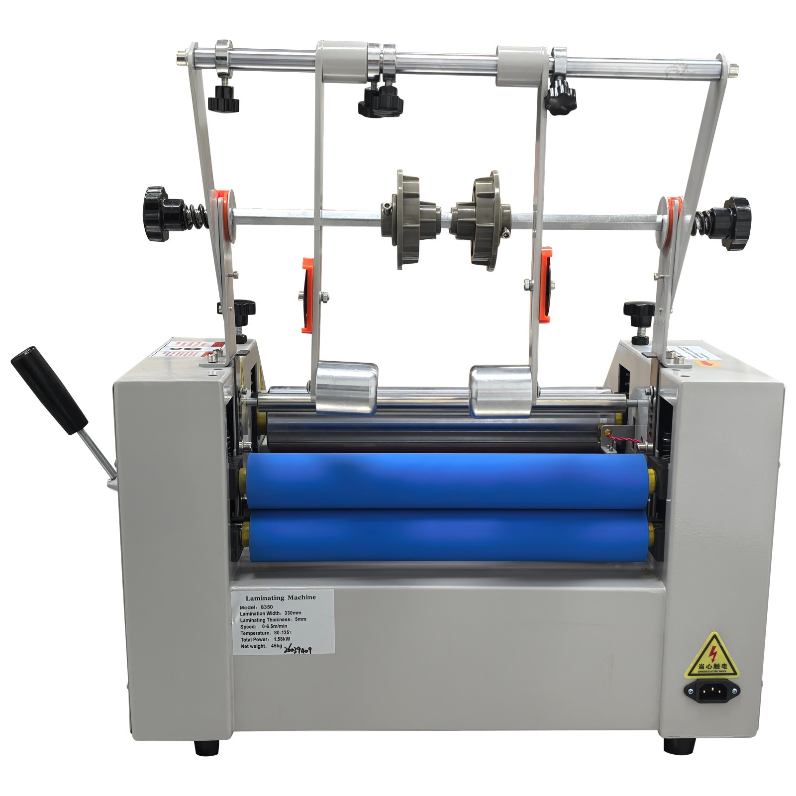 13″ Steel Roller Laminator Hot&Cold Laminating Machine Adhesive Roll Laminater