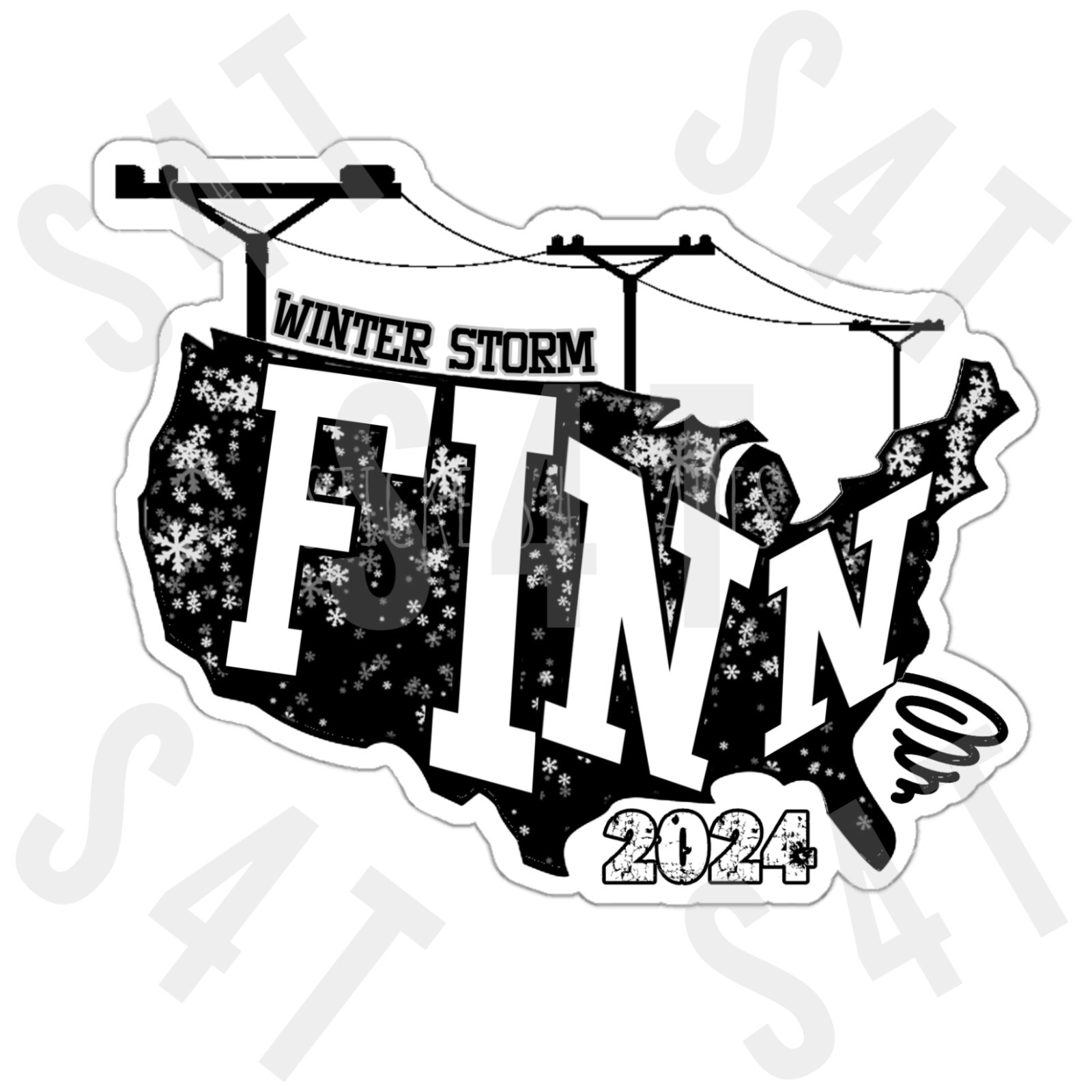 2024 Winter Storm Finn Lineman Hard Hat Sticker United States Flooding Blizzard