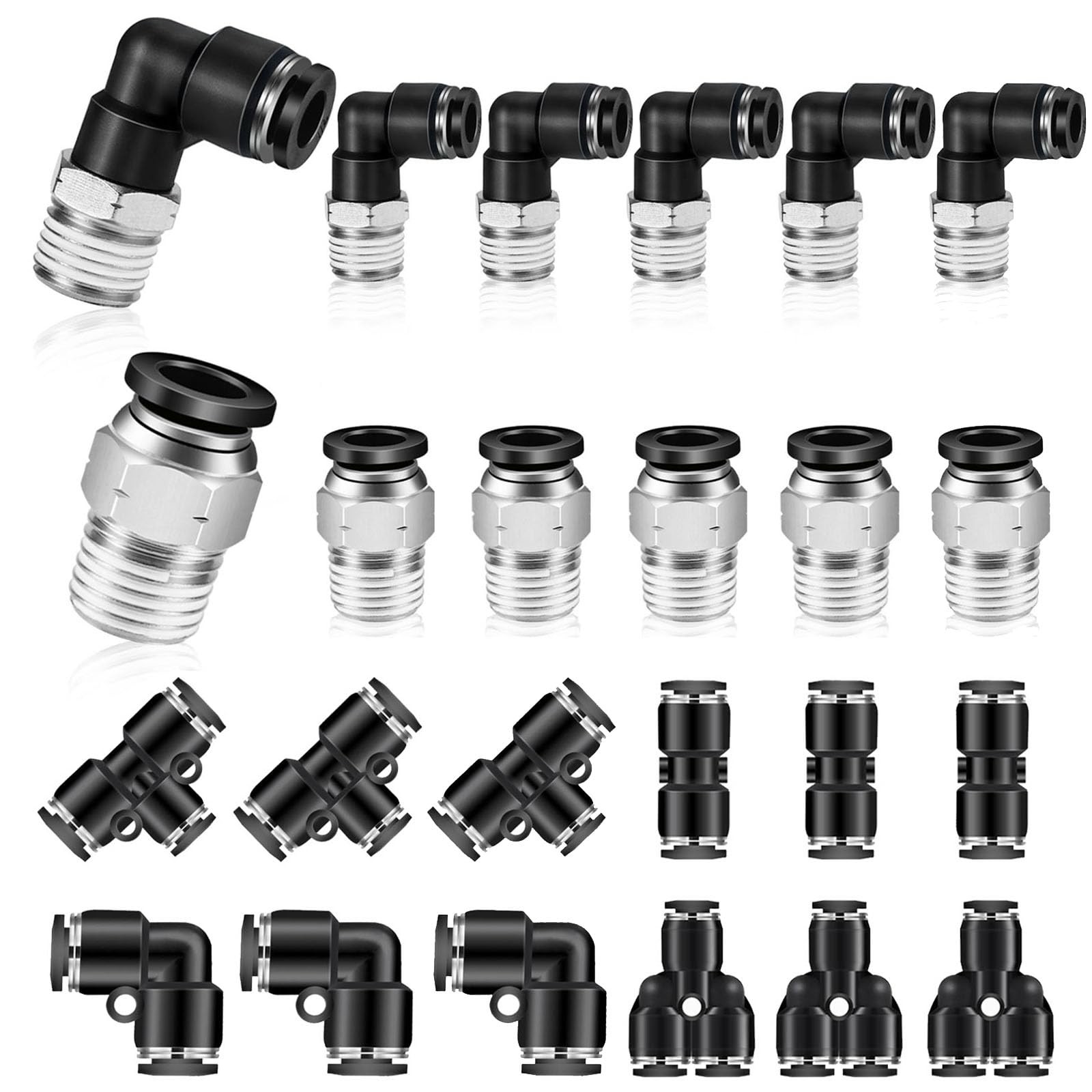 24 PCS 1/2 Push To Connect Fittings 1/2 Inch Tube OD x 1/4 Inch NPT Thread
