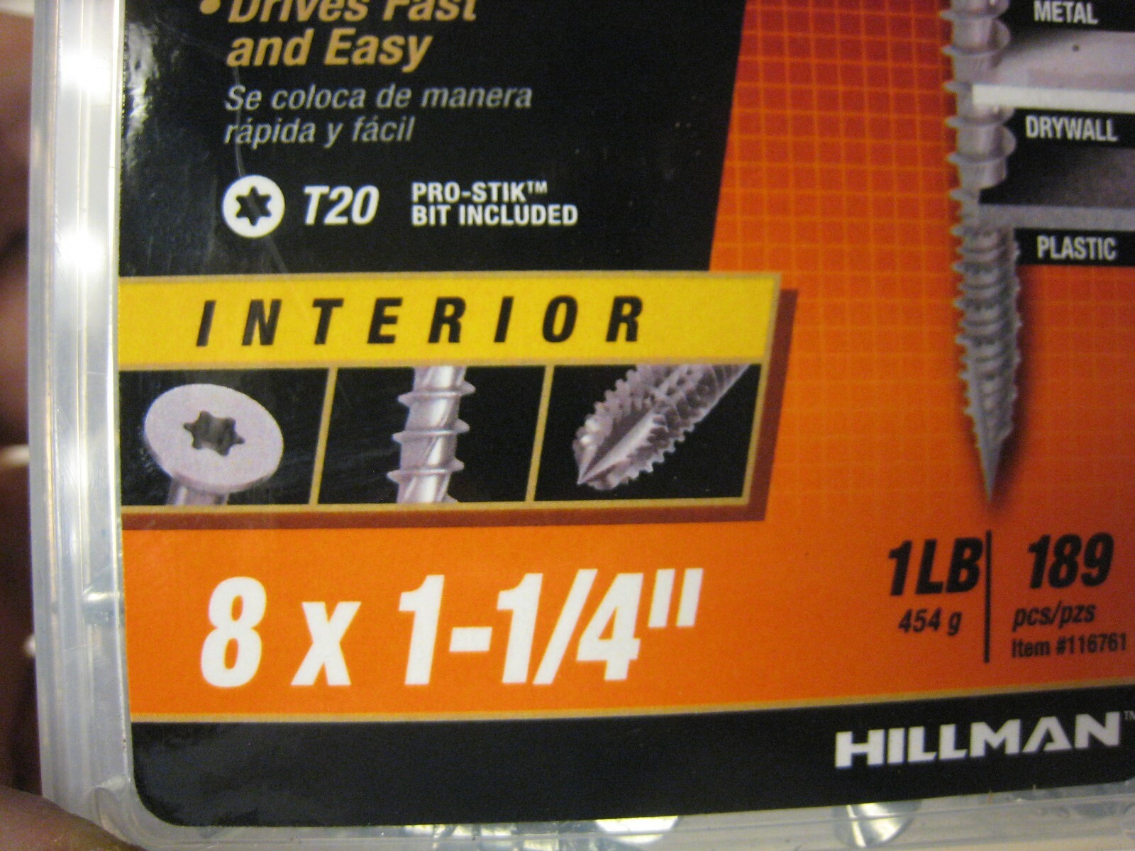 2 yes 2 PowerPro One Multi Material Steel 8 x 1 1/4″ Screw Pack: 1LB #116761