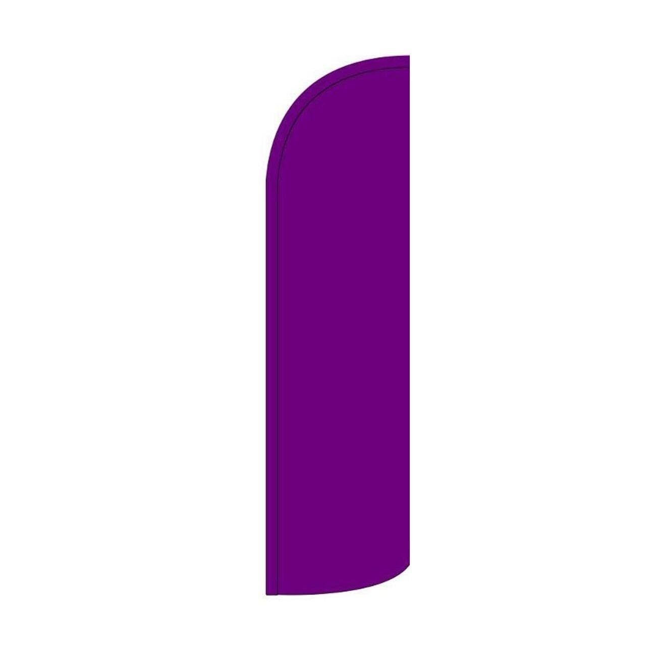 Solid Purple Swooper Flutter Feather Flag | 3ft W x 11.5ft Tall