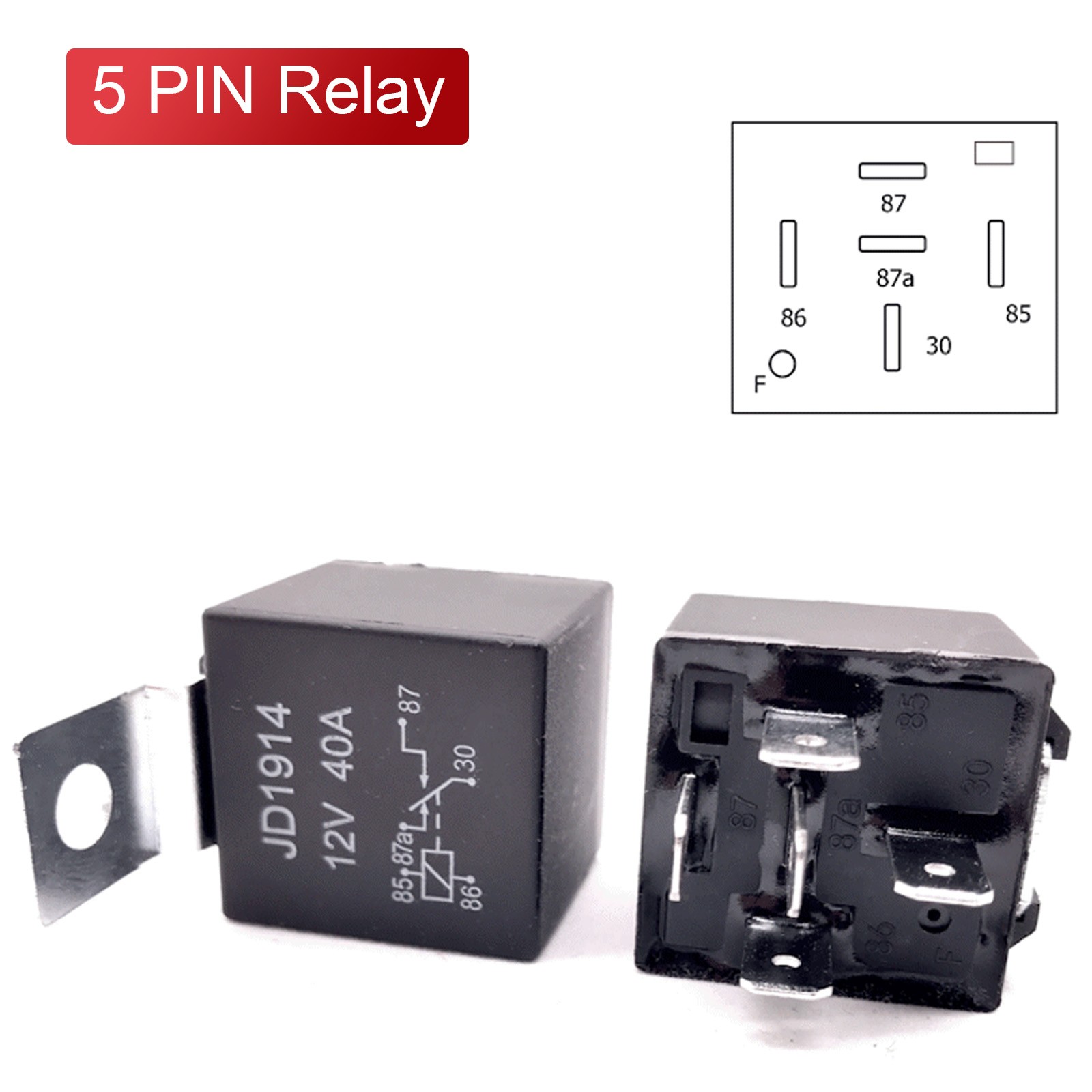5Pin Car Automotive SPDT Relay Switch Harness Socket Waterproof 40A 12V DC