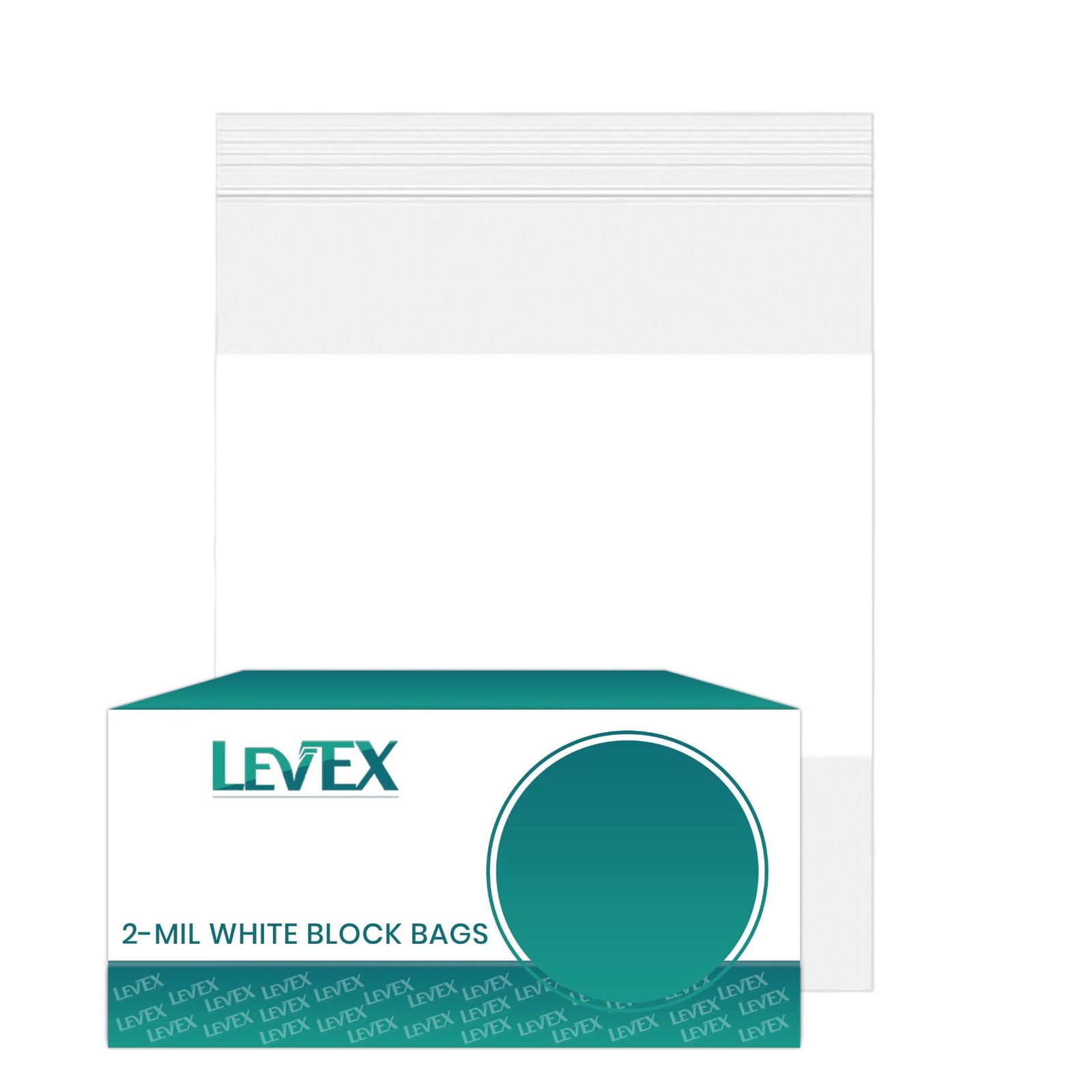 13″ x 15″ White Block Zip Seal Bags Reclosable Top Lock 2Mil Zipper Baggies