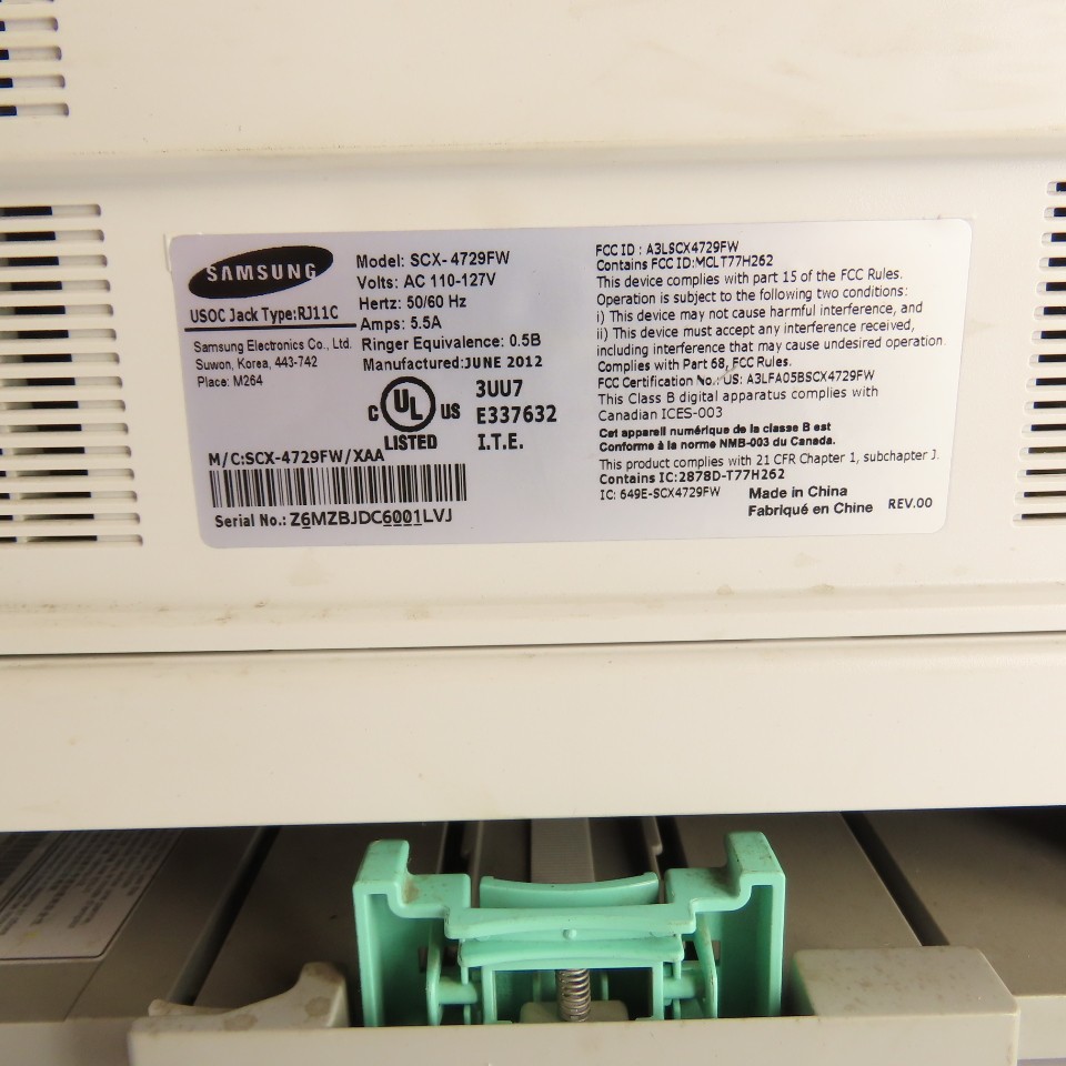 Samsung SCX-4729FW Wireless Monochrome Laser All-in-One Printer 110-127V
