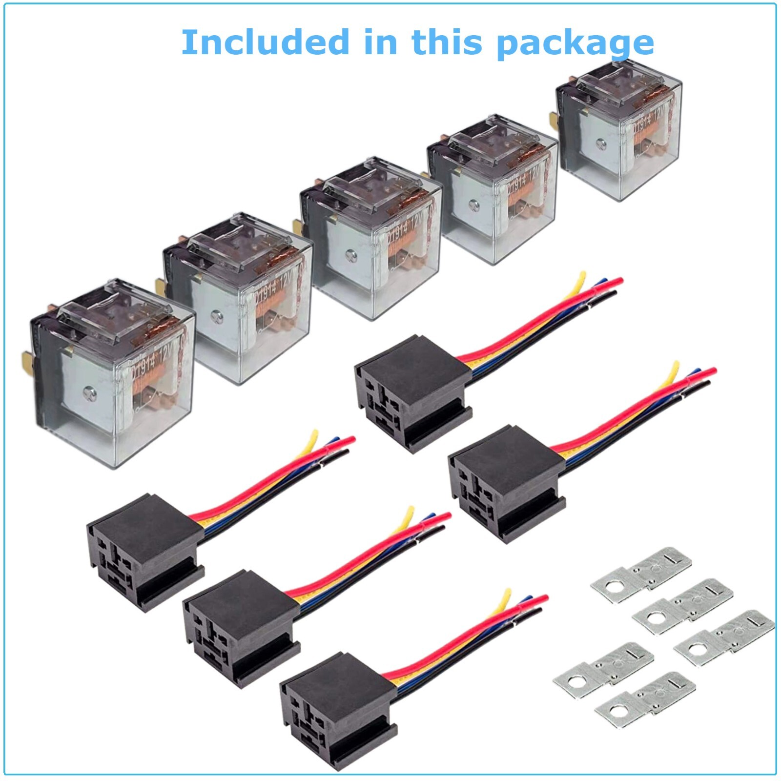 5Pin Automotive Car Relay Switch SPDT Harness Socket Waterproof 40A DC 12V 12AWG