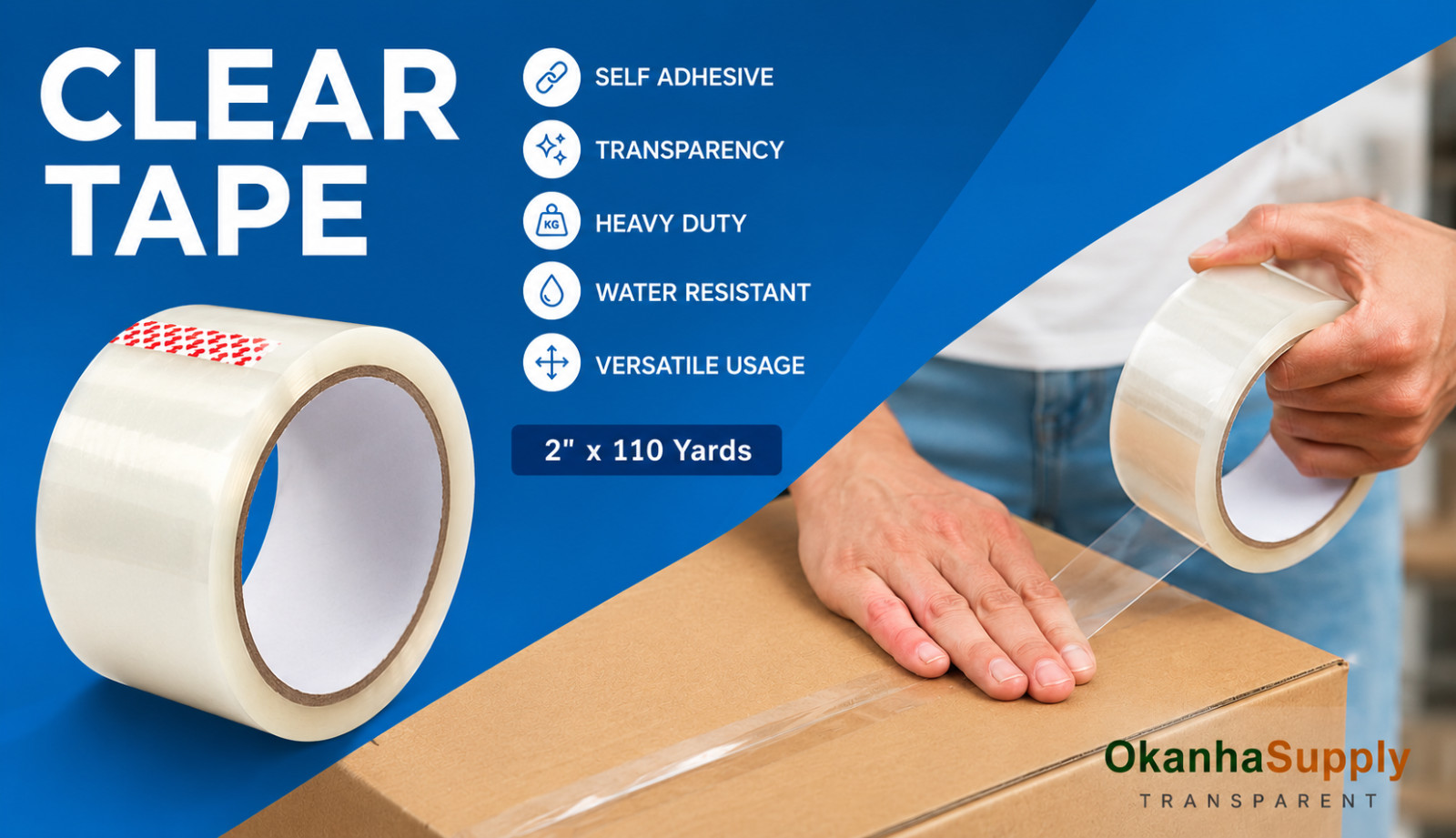 12 Rolls Clear Packing Tape 2 Inch x 110 Yards Heavy Duty Shipping Moving Tape
