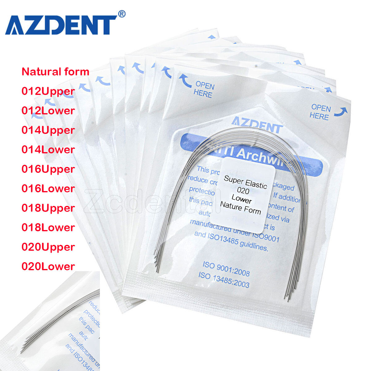 10Pcs/Pack Dental Orthodontic Arch Wire Super Elastic NITI Round Natural Form
