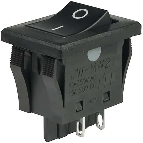 1Pc NKK SWITCHES OF AMERICA JWMW21RA2A Switch,Sealed,Rocker,DPST,ON-NONE-OF