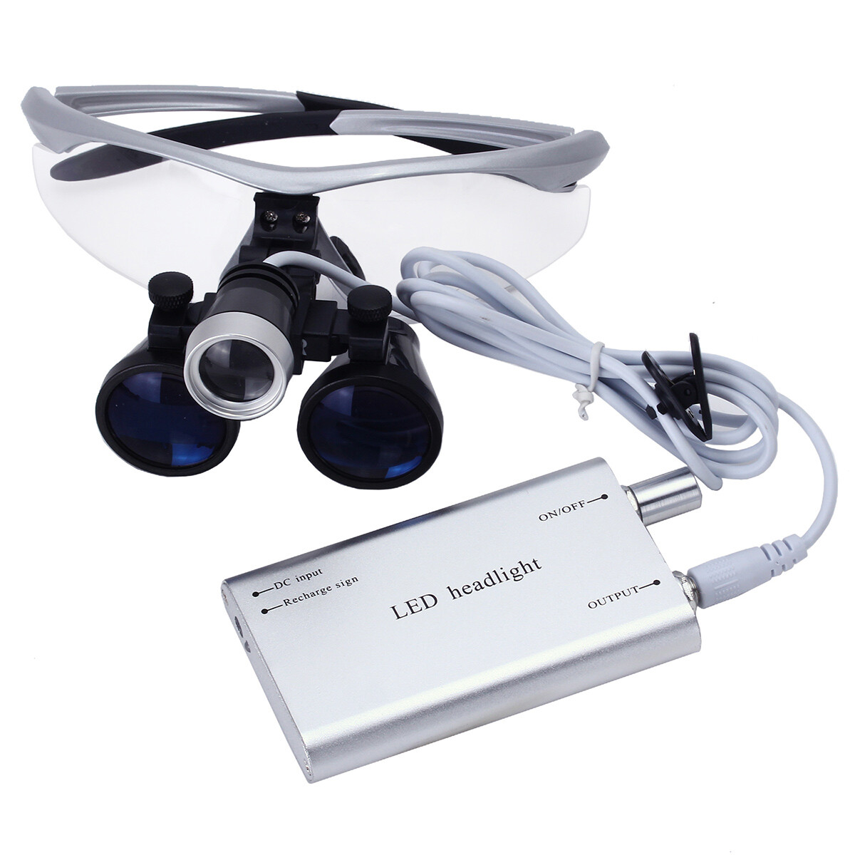 3.5X Dental Surgical Magnifier Medical Binocular Loupes with LED Head Light