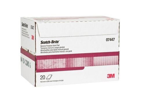 3M 7447 Scotch-Brite General Purpose Hand Pad 6″ x 9″ – 20 Pads, Free Shipping