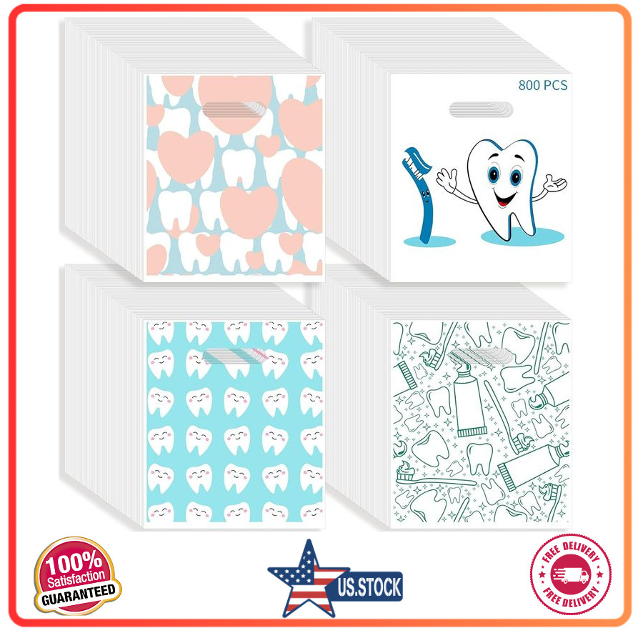 800PCS Dental Goodie Bags 9×8 Inch for Clinics, Schools & Patient Care