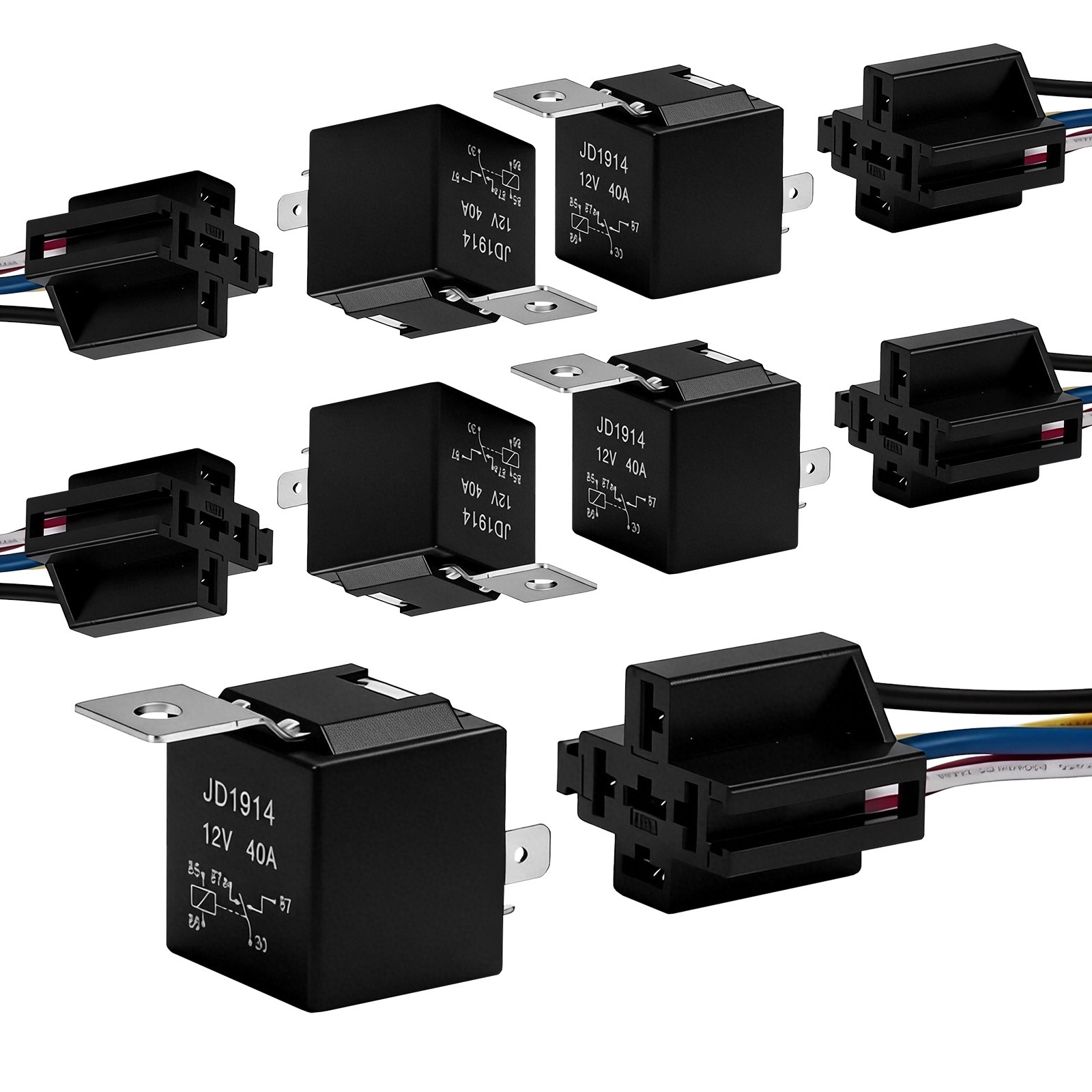 5Pin Car Automotive SPDT Relay Switch Harness Socket Waterproof 40A 12V DC