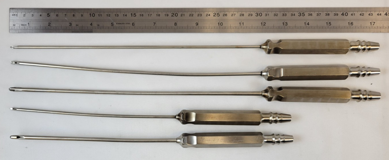 Set of 5 Grams Liposuction Cannulas Plastic Surgery Aesthetics