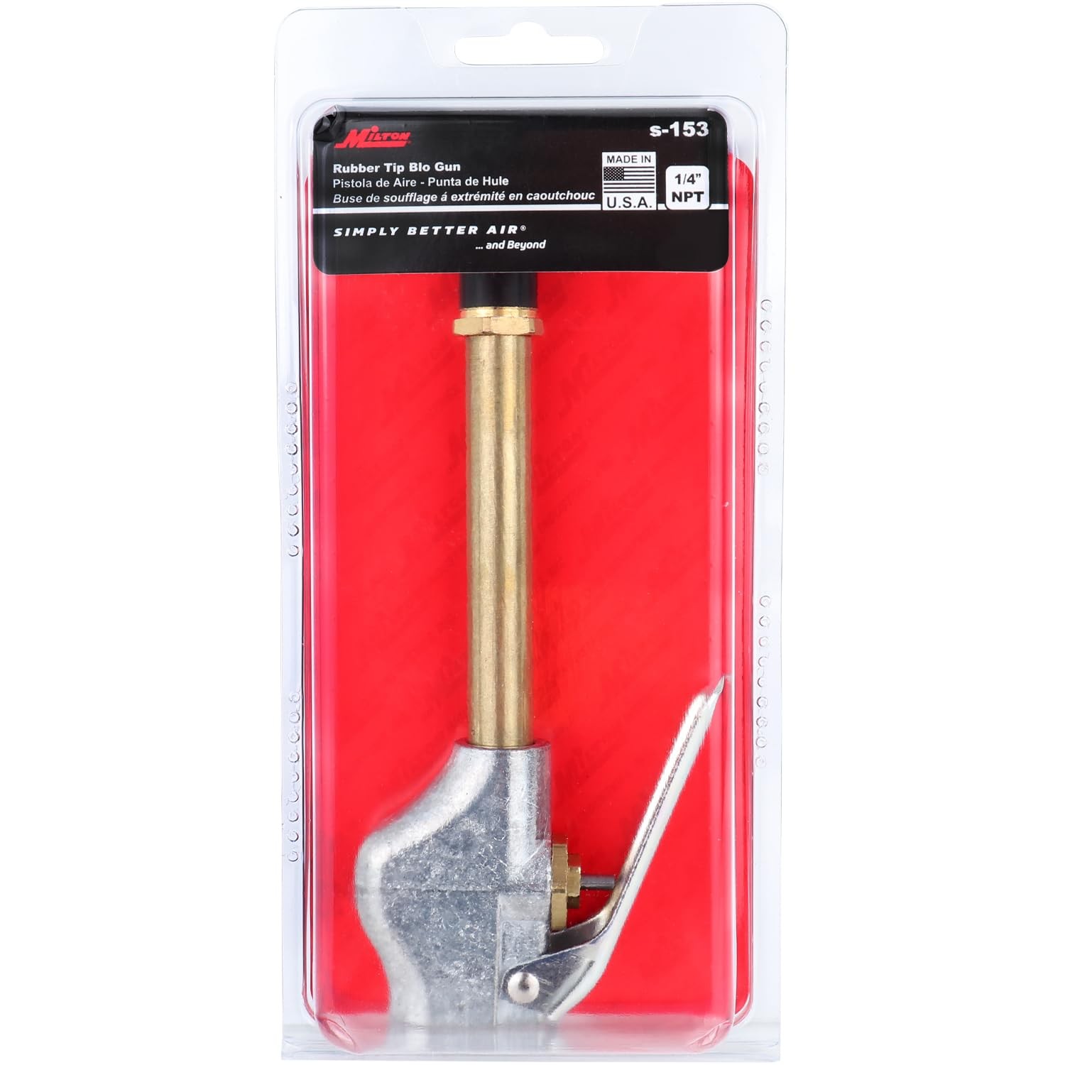 Lever-Style Grip Industrial Air Blow Gun with Rubber Single, United States