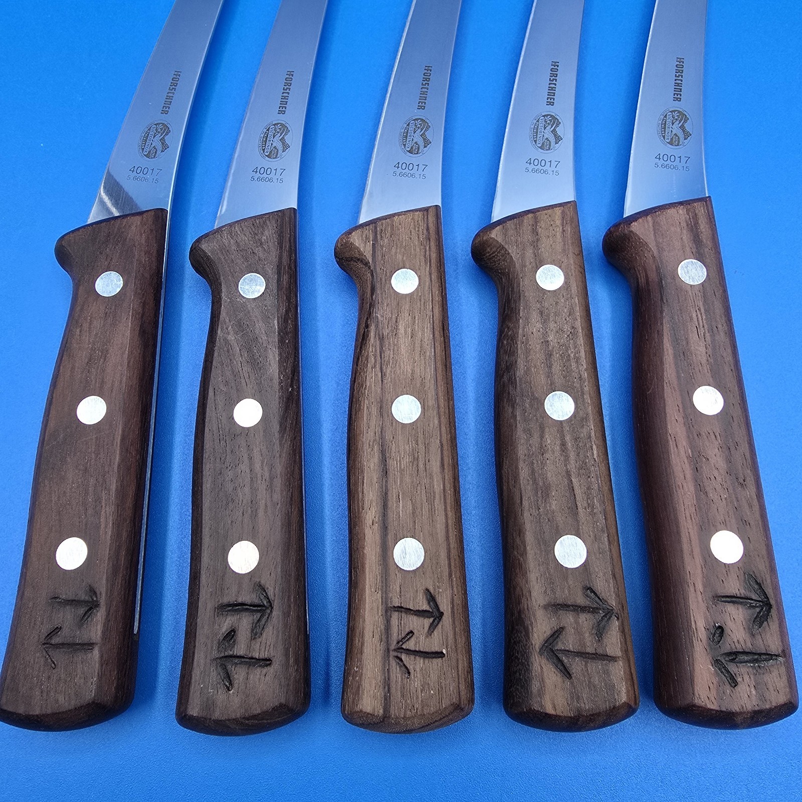 Lot 5 Victorinox Forschner 40017 Curved Boning Knives Wood Handle Swiss…