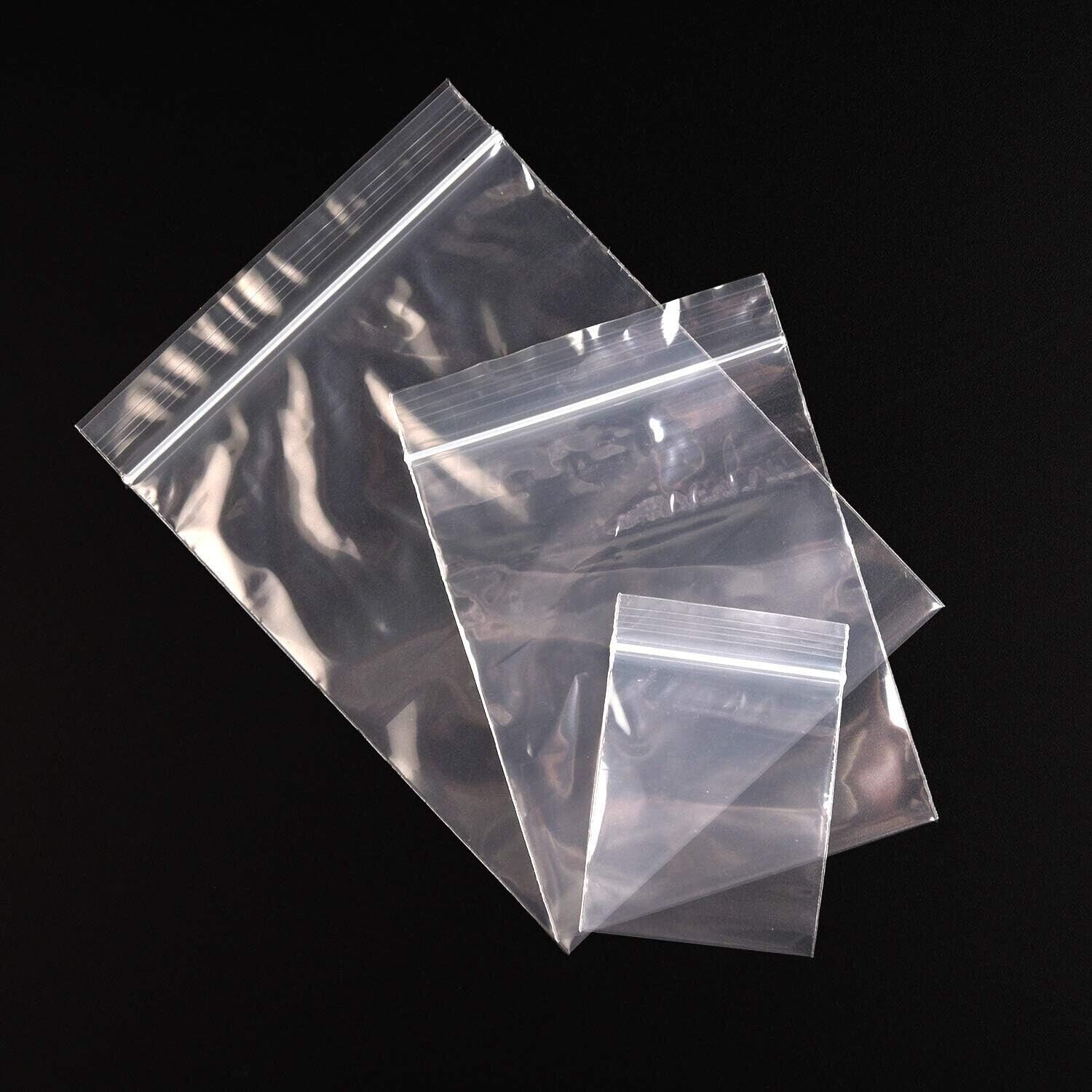 Clear Zip Seal Plastic Bags Jewelry Zipper Top Lock Reclosable Baggies 2 Mil 2ML