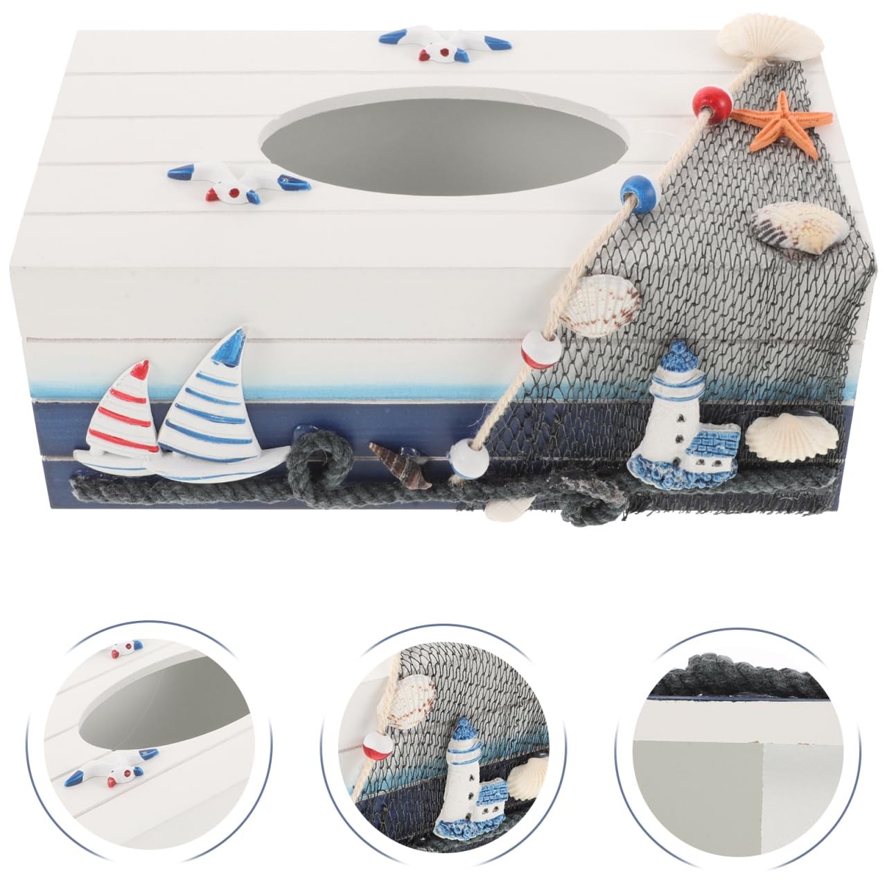Topbathy Beach Tissue – Wooden Tissue Cover Napkin Holder For Table Rectangle