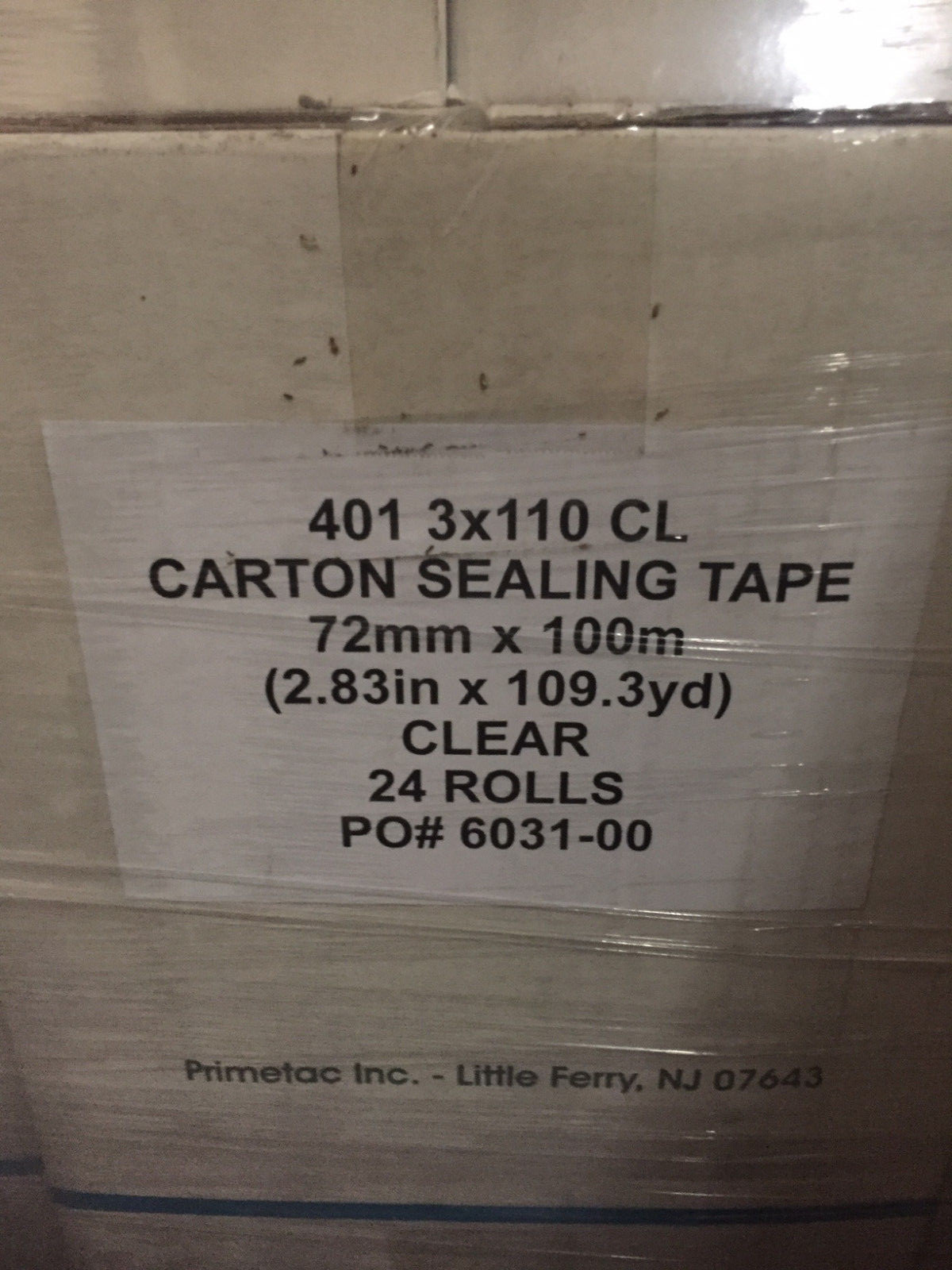 24x PRIMETAC 401 3″ x 110 yds CL Carton Sealing Box Tape CLEAR PACKING shipping