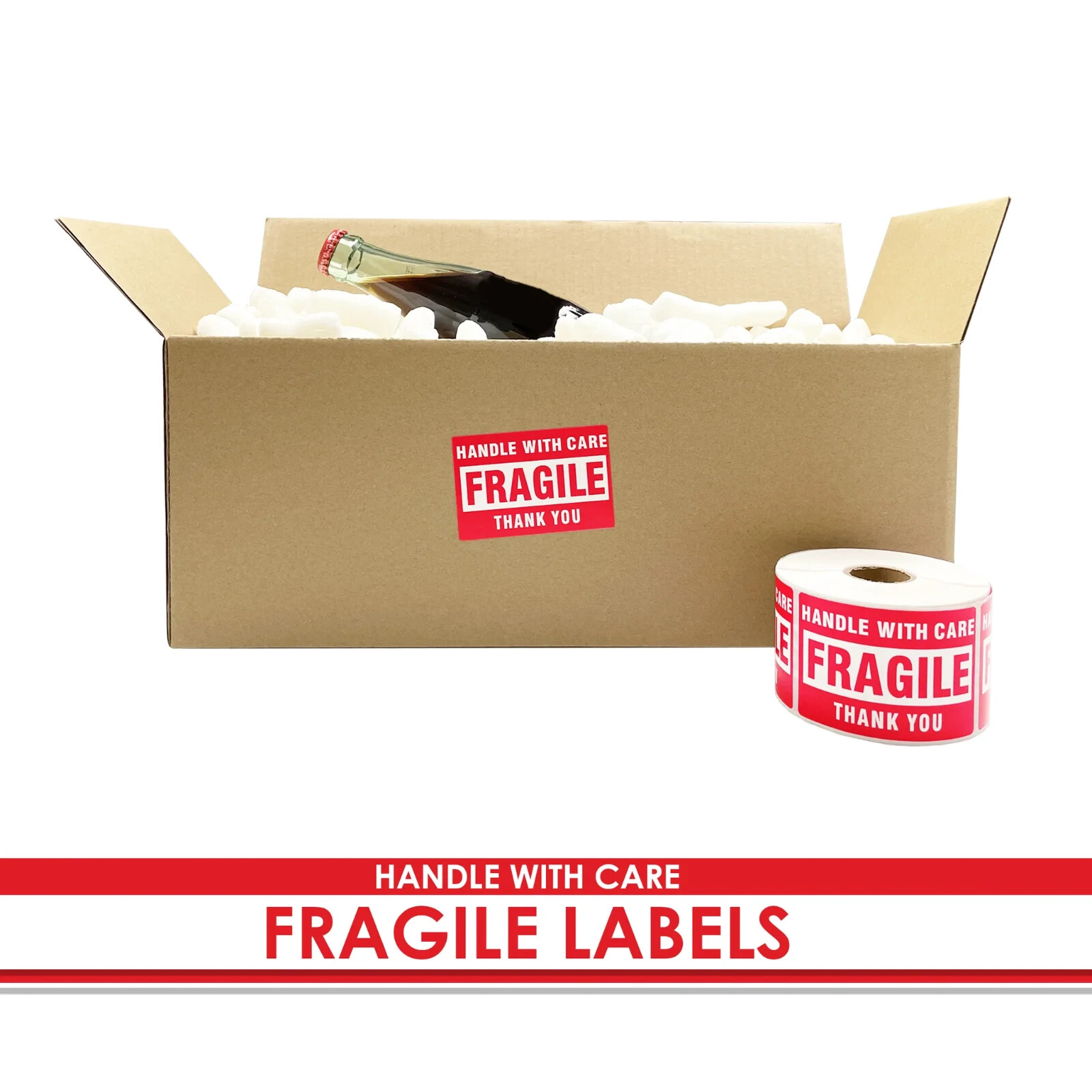 Fragile Stickers 1 Roll 500 2×3 Fragile Label Sticker Handle With Care Mailing
