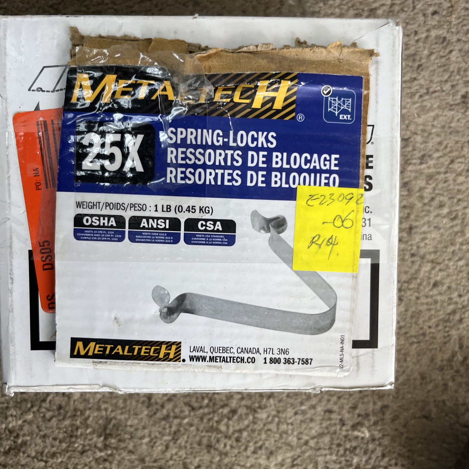MetalTech 6.25 in. x 5.5 in. x 5.25 in. Galvanized Steel Spring Clip/Lock (23PK)