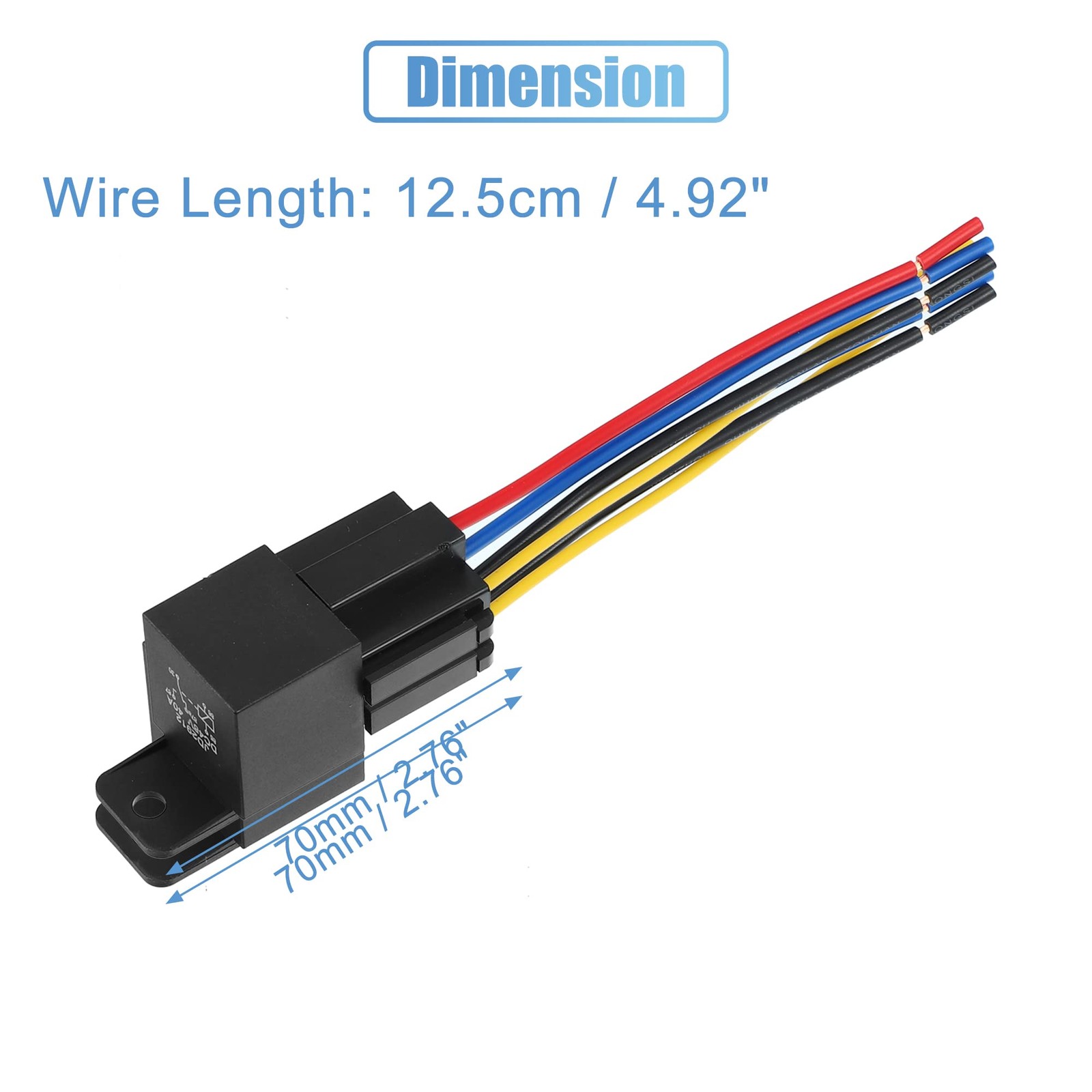DC 48V 40A SPDT Automotive Car Relay 5 Pin 5 Wires with Harness Socket Plug