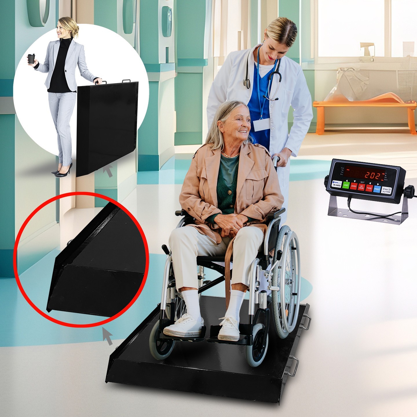 Prime Systems PS-WCS-Pro – Premium Wheelchair Scale | Safe & Stable Design