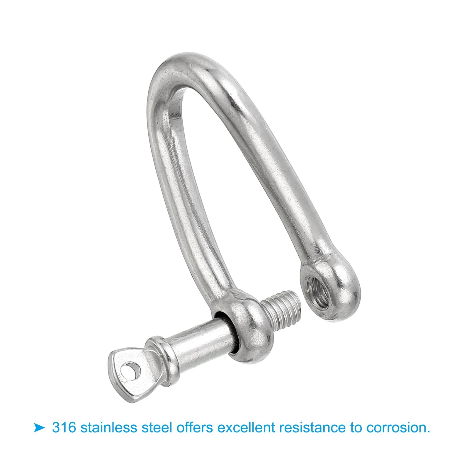 316 Stainless Steel Twist Shackle 1/2″ 12mm, 1543 Lbs Load Screw Pin Shackles…
