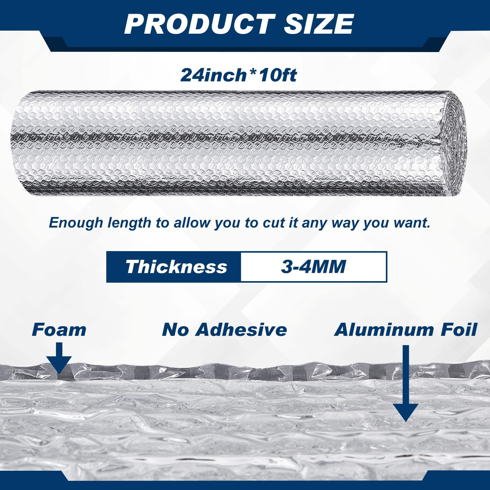 Amylove 2 Rolls Double Reflective Foil Insulation 24 X 20 Ft Aluminum Foil Wrap