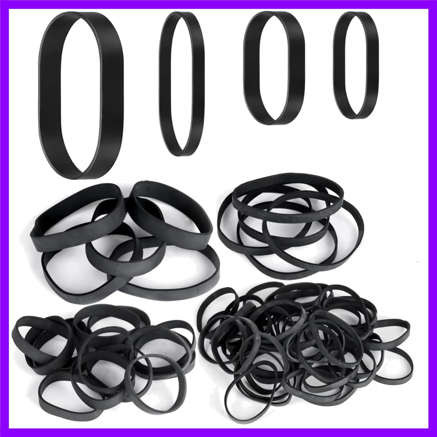 62Pcs Tactical Heavy Duty Elastic Wide Thick UV Heat Cold Resistant Rubber Bands