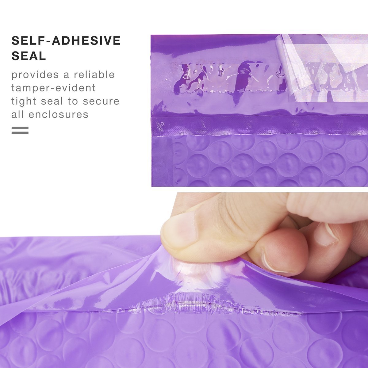 1000 #0 Purple Poly Bubble Padded Envelope Self-Sealing Mailers 6X10 (Inner 6×9)