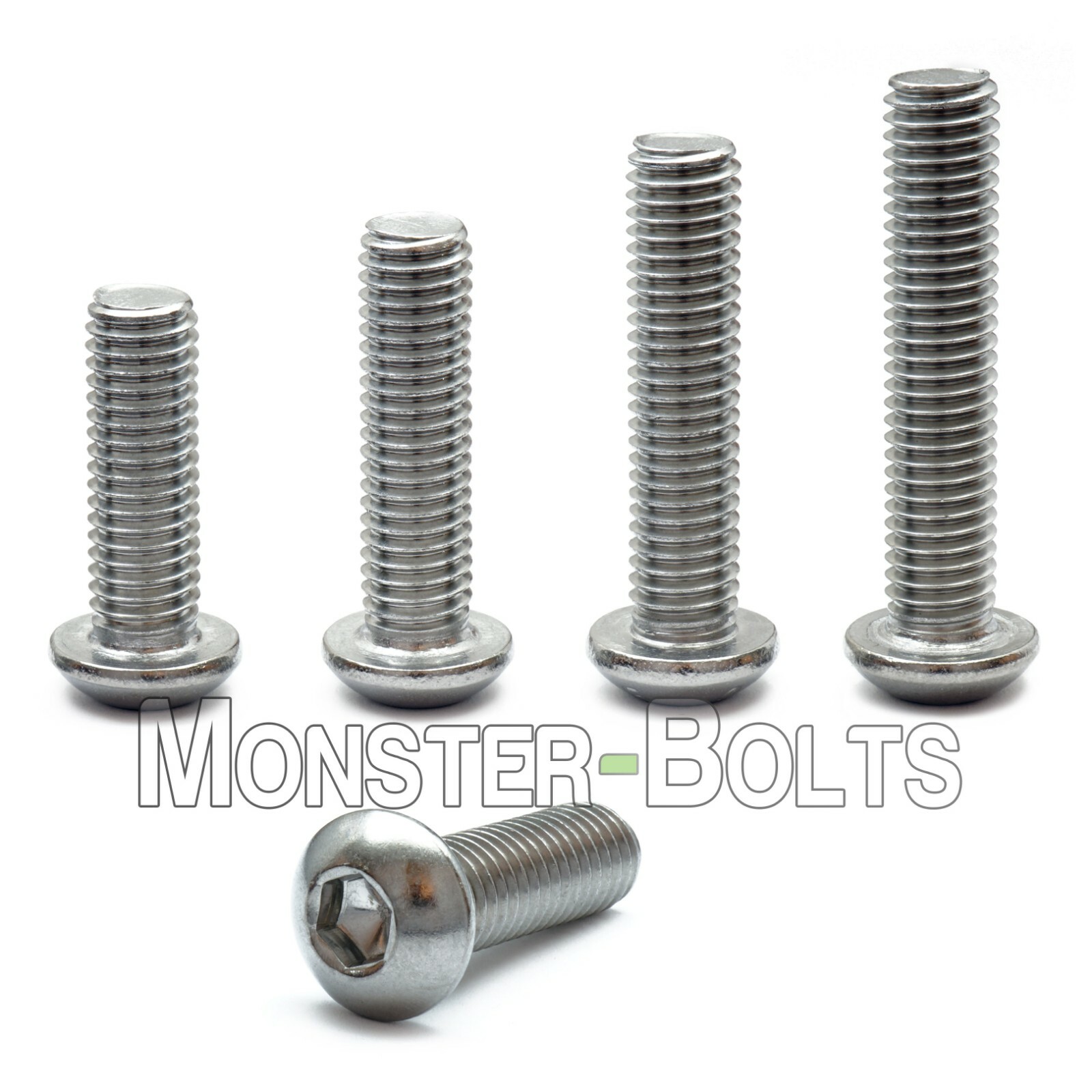 #8-32 Stainless Steel Button Head Socket Cap Screws, SAE Coarse Thread 18-8 A2